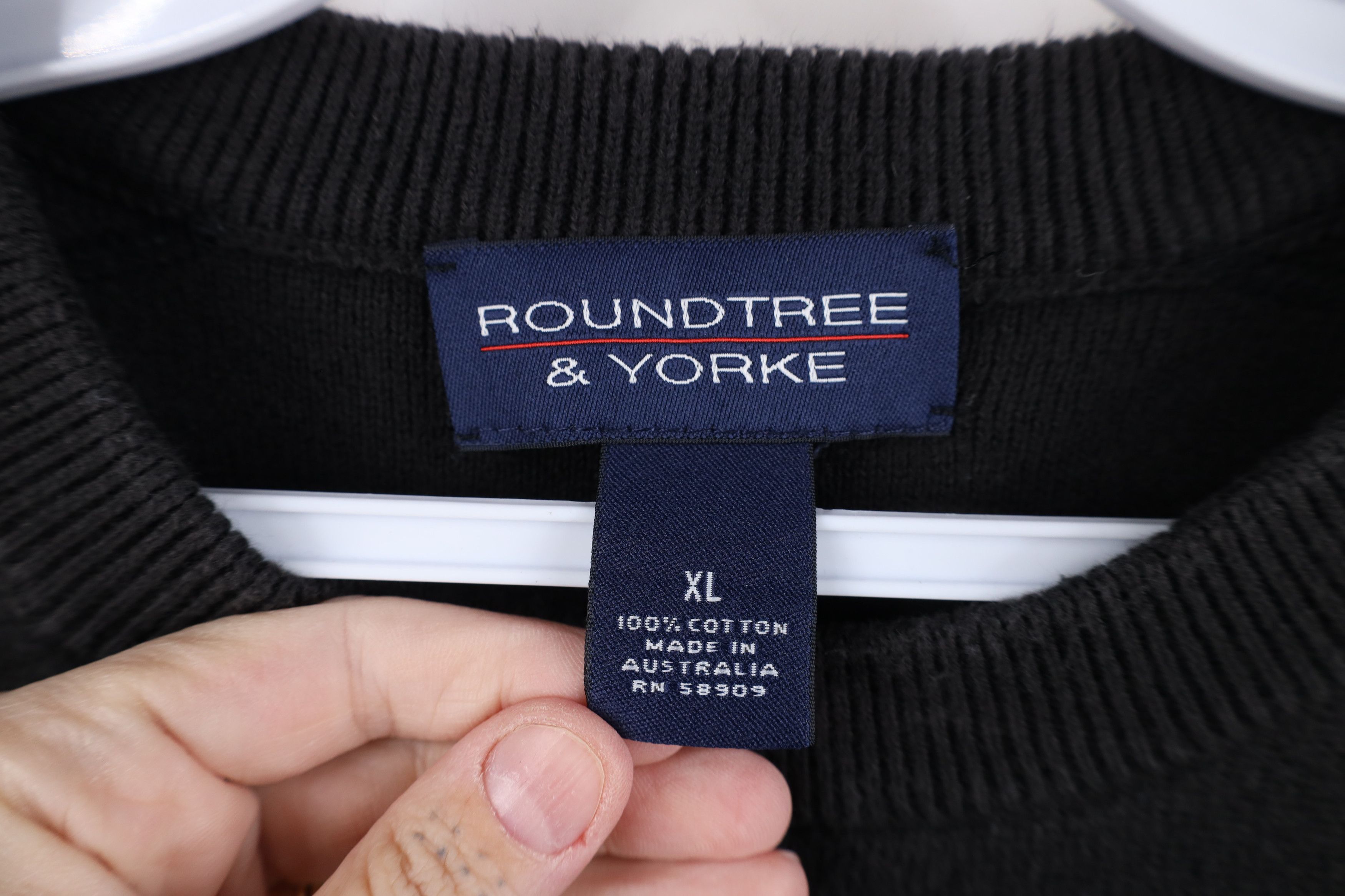 Vintage Vintage 90s Y2K Streetwear Fit Cotton Knit Sweater Black Size US XL / EU 56 / 4 - 4 Thumbnail