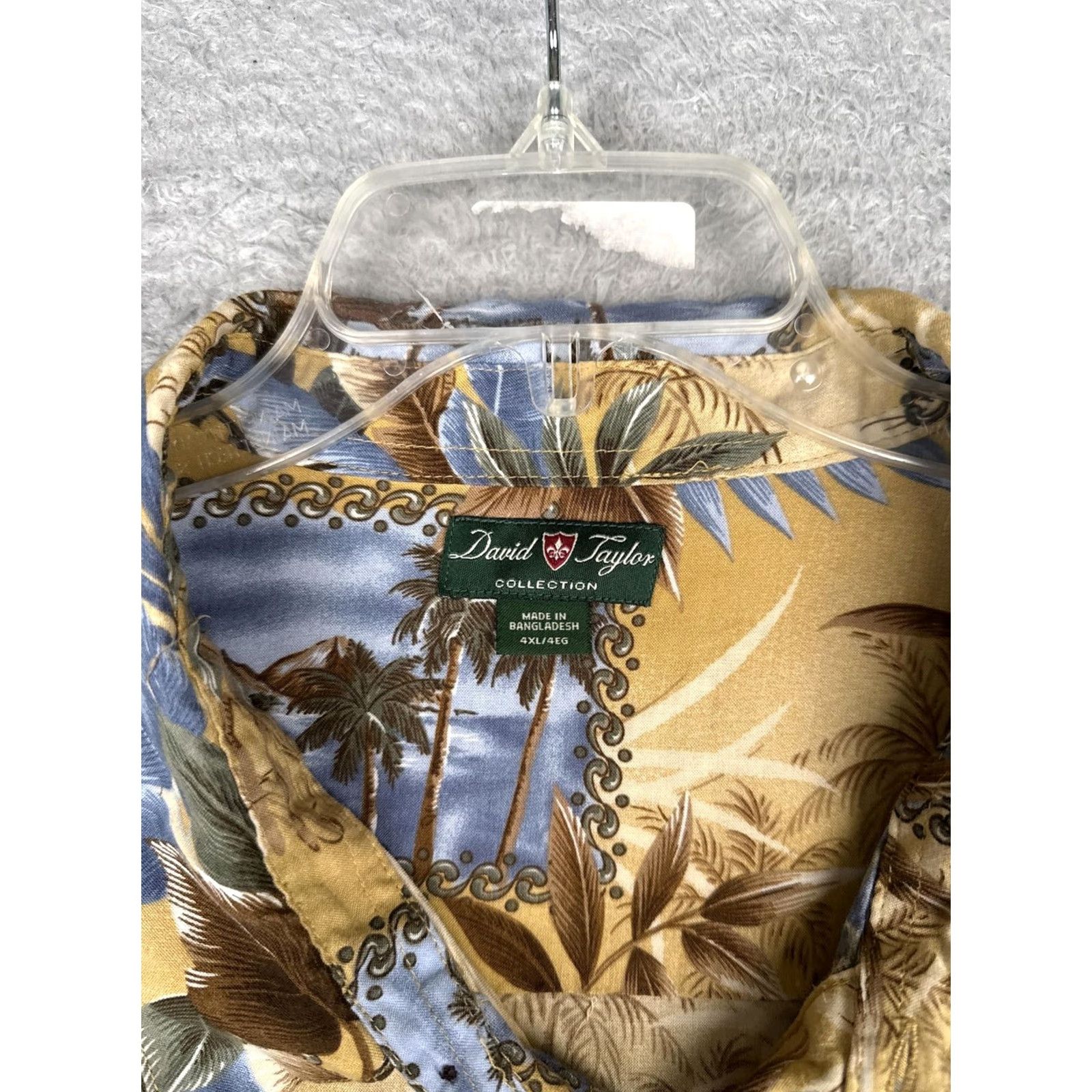 Vintage David Taylor Collection Shirt Mens 4XL Beige Hawaiian Short Sleeve Button Up Size US XXL / EU 58 / 5 - 6 Thumbnail