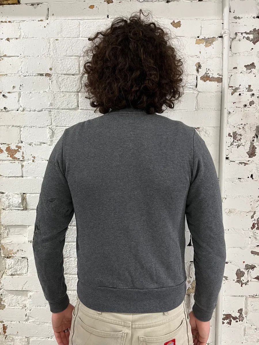 Dries Van Noten Dries Van Noten Floral Embroidered Grey Zip-Up Sweater Size US XS / EU 42 / 0 - 3 Thumbnail