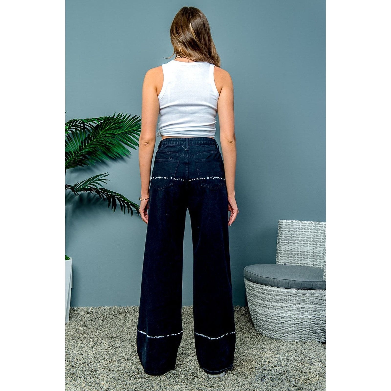 Other Skinny Fries Jeans Women's Super High Rise Baggy Wide Leg 0 Size 24" / US 00 / IT 34 - 3 Thumbnail