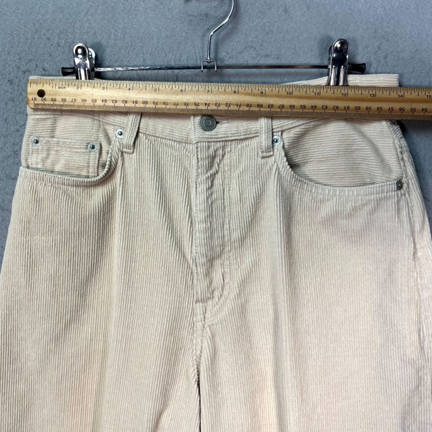 Cos COS Womens Pants Beige Corduroy 100% Cotton Wide-Leg 28 Regular Inseam 30 Vintage: No Size 28" / US 6 / IT 42 - 5 Thumbnail