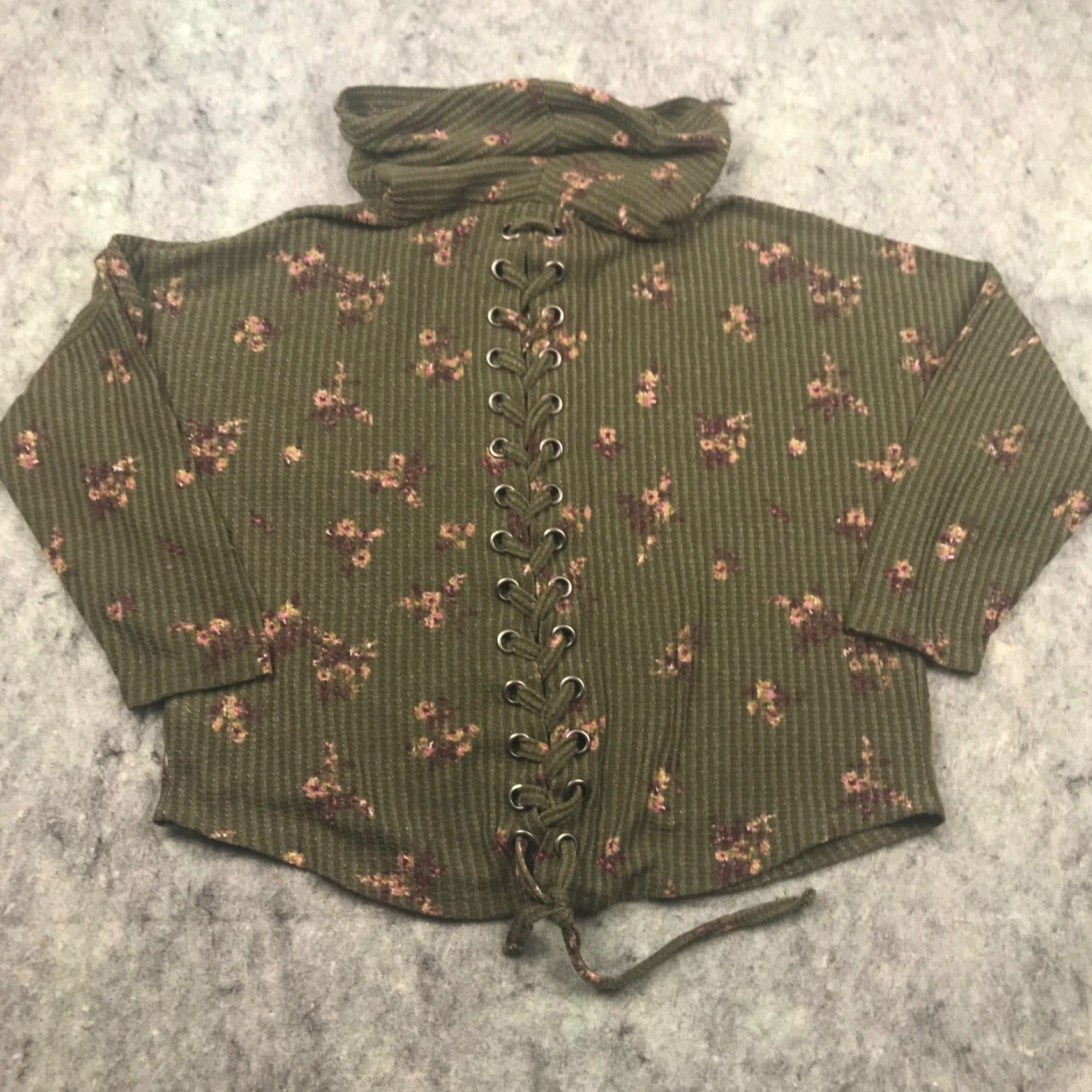 Vintage Maurices Womens Blouse Shirt Cowl Neck Lace-Up Back Floral 0 Pink Long Sleeve Plus Size Size XS / US 0-2 / IT 36-38 - 5 Thumbnail