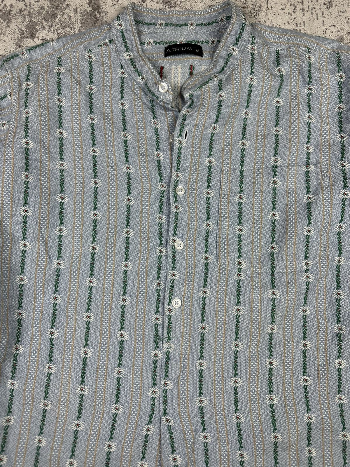 Vintage Vintage Shirt Atrium Shirt Rare Floral Stripe Pattern Size US M / EU 48-50 / 2 - 8 Thumbnail