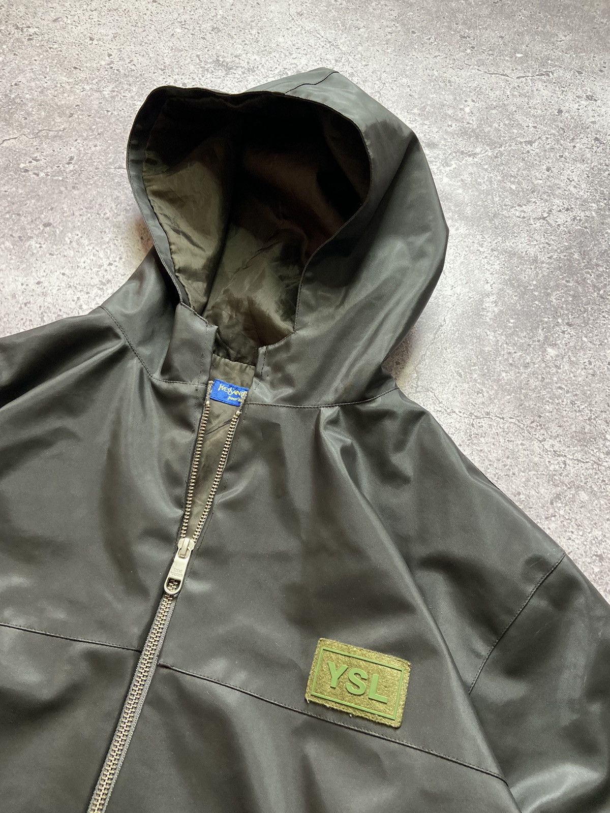 Yves Saint Laurent Vintage Rain YSL Jacket Hooded Size US XXS / EU 40 - 2 Thumbnail