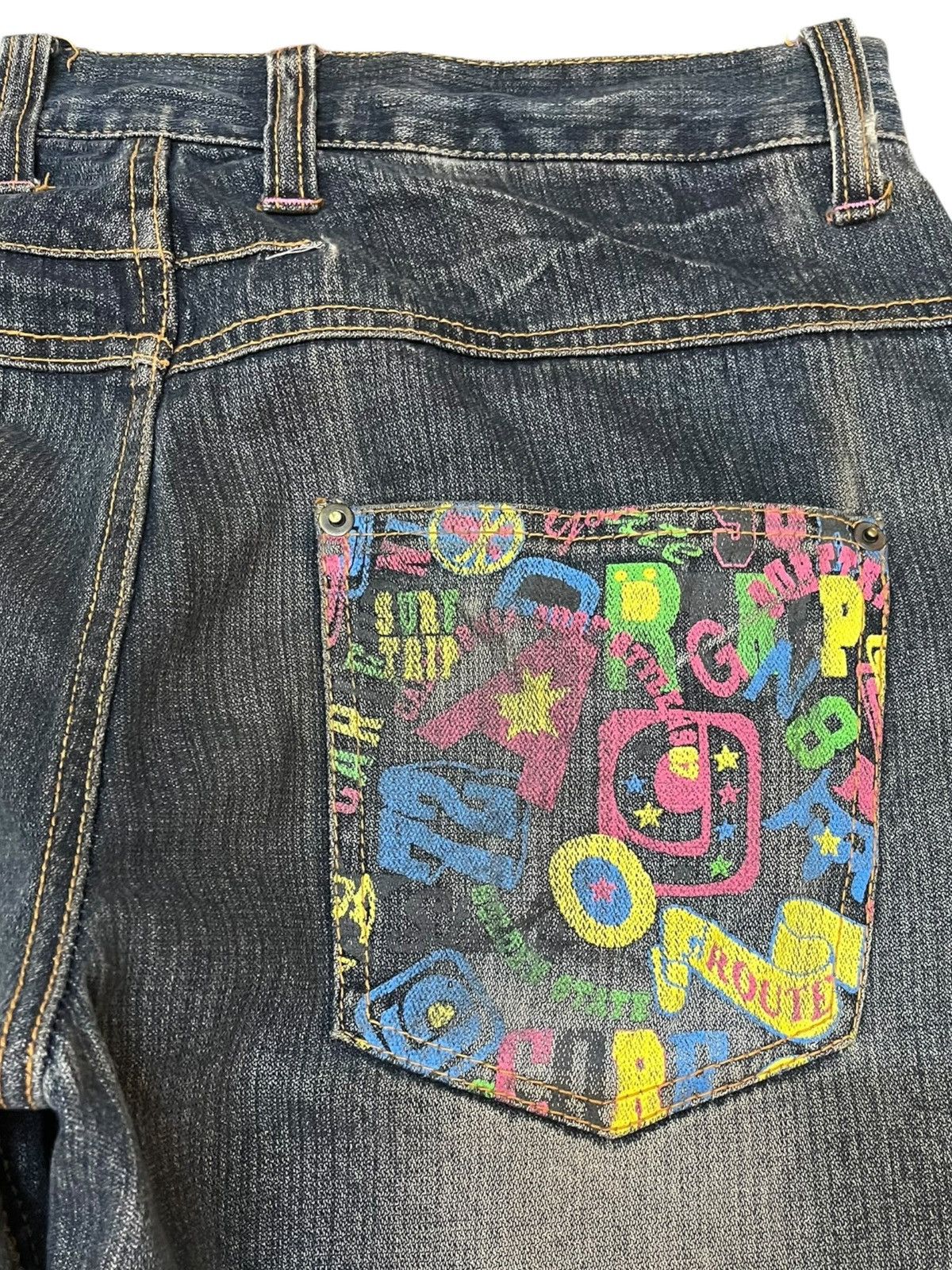 Beauty Beast Vintage Jungle Storm Unique Pocket Surf Style Denim Size US 33 - 12 Thumbnail