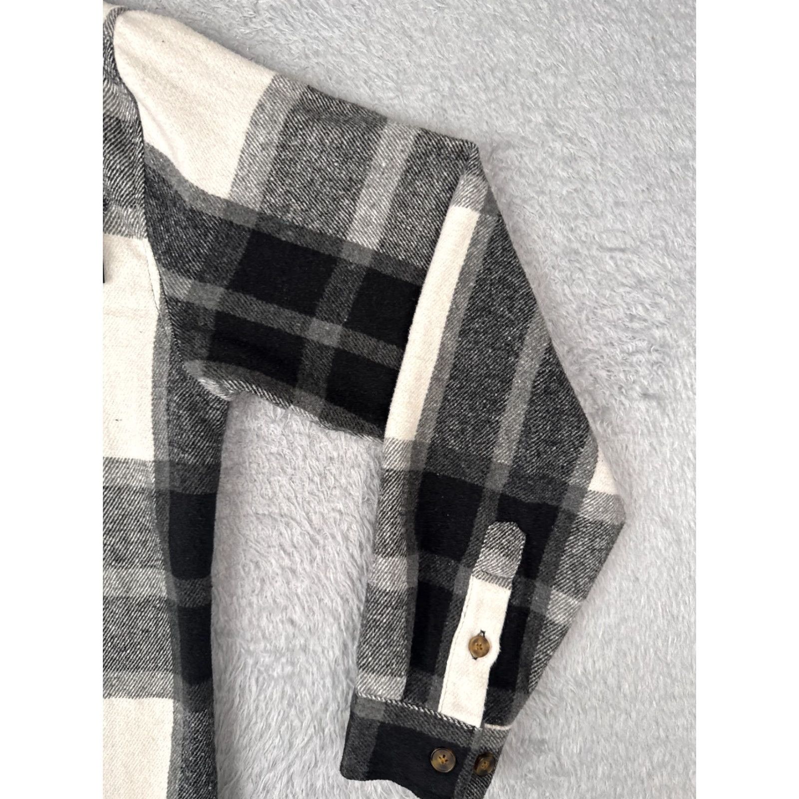 Vintage Molokai Surf Co Shirt Men Medium Black White Plaid Flannel Button Cotton Blend Size US M / EU 48-50 / 2 - 2 Thumbnail