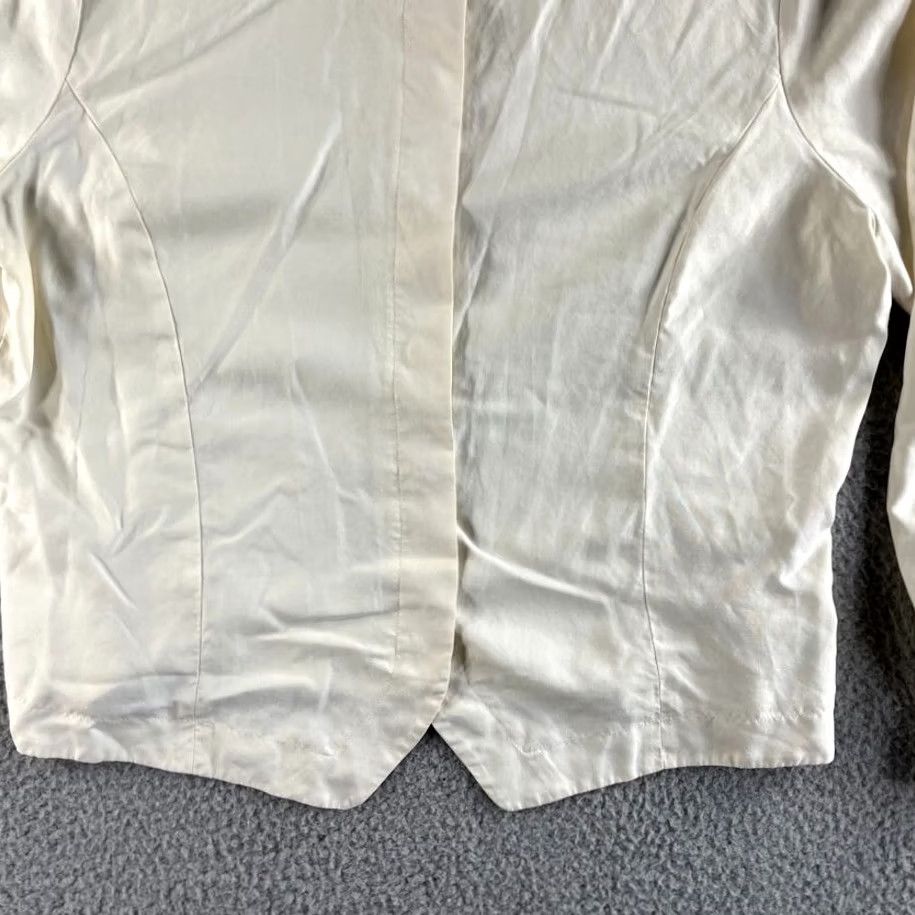 Liz Claiborne Liz Claiborne Blouse Shirt Silk Ivory 100% Silk Button Up Long Sleeve Womens Petite 14P Size XL / US 12-14 / IT 48-50 - 5 Thumbnail