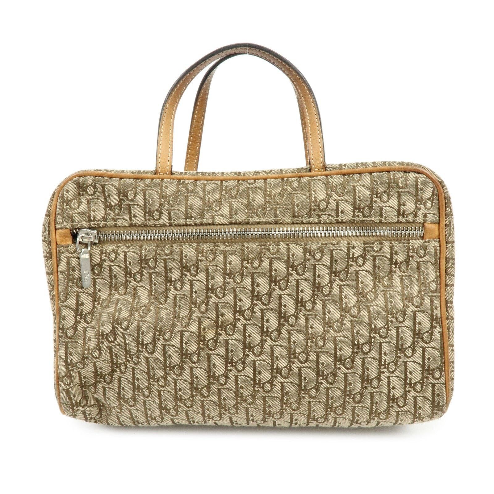 Christian Dior Monsieur Christian Dior Trotter Canvas & Leather Top Handle Bag Brown Size ONE SIZE - 1 Thumbnail