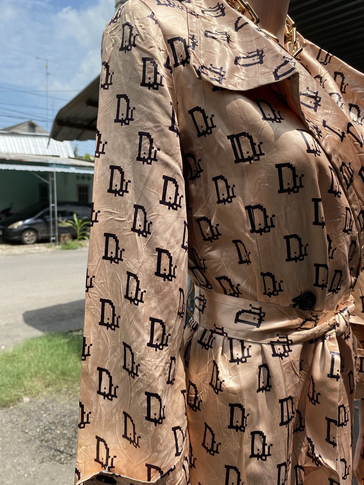 Dior Rare✨ MISS DIOR Monogram Vintage Trench Coat Jacket Size M / US 6-8 / IT 42-44 - 19 Thumbnail