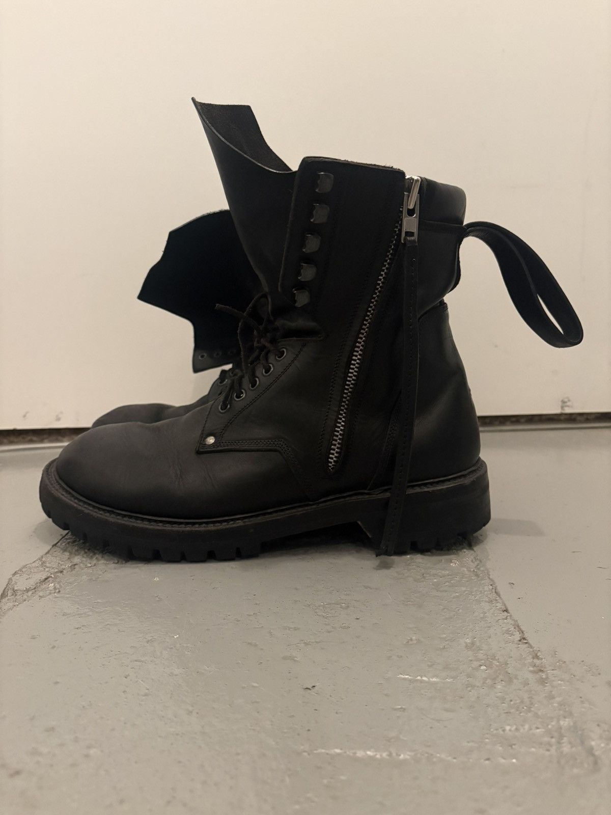 Rick Owens Rick Owens SS16 Cyclops Army Goodyear Welted Combat