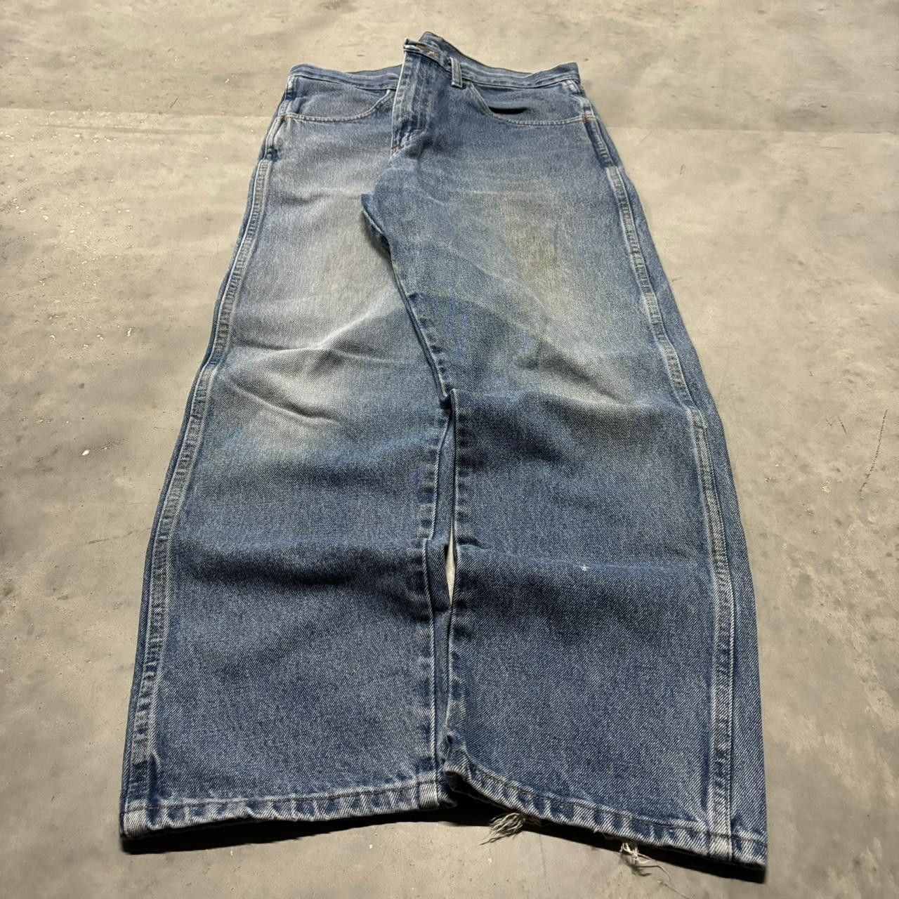 Japanese Brand × Vintage Crazy Vintage Y2K/2000s Grunge Faded Medium Wash Denim Jeans! Size US 33 - 3 Thumbnail