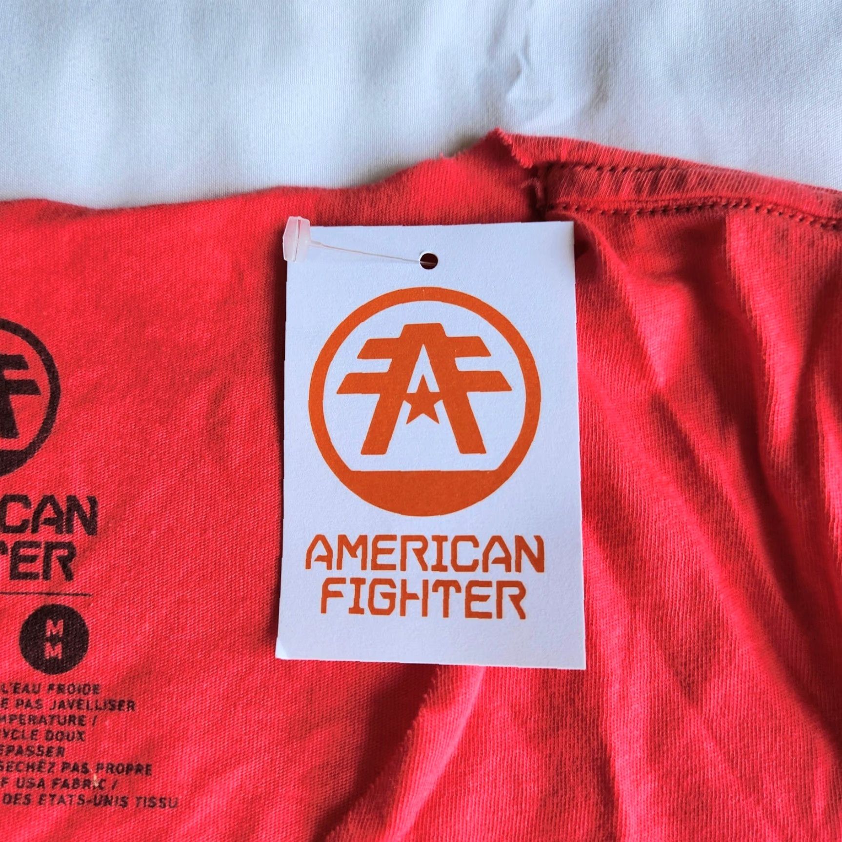Vintage American Fighter By Affliction Mitchell Women's L Red V-Neck Graphic T-Shirt MMA Gymwear Athletic Biker Tee Optic Size L / US 10 / IT 46 - 6 Thumbnail