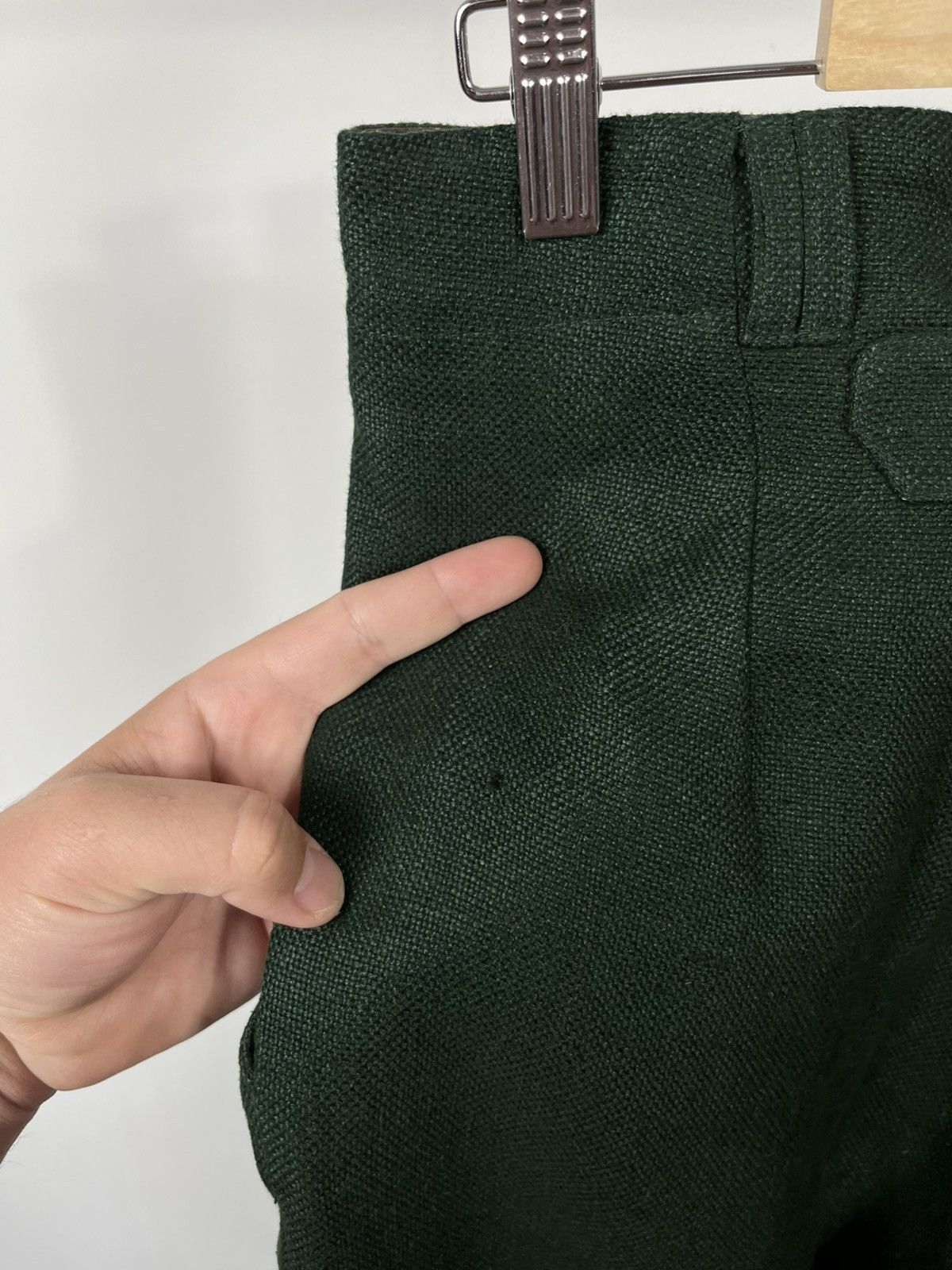 Vintage Amann Austria Green Linen Trousers High Waist Tyrolean Pants Size US 30 / EU 46 - 3 Thumbnail