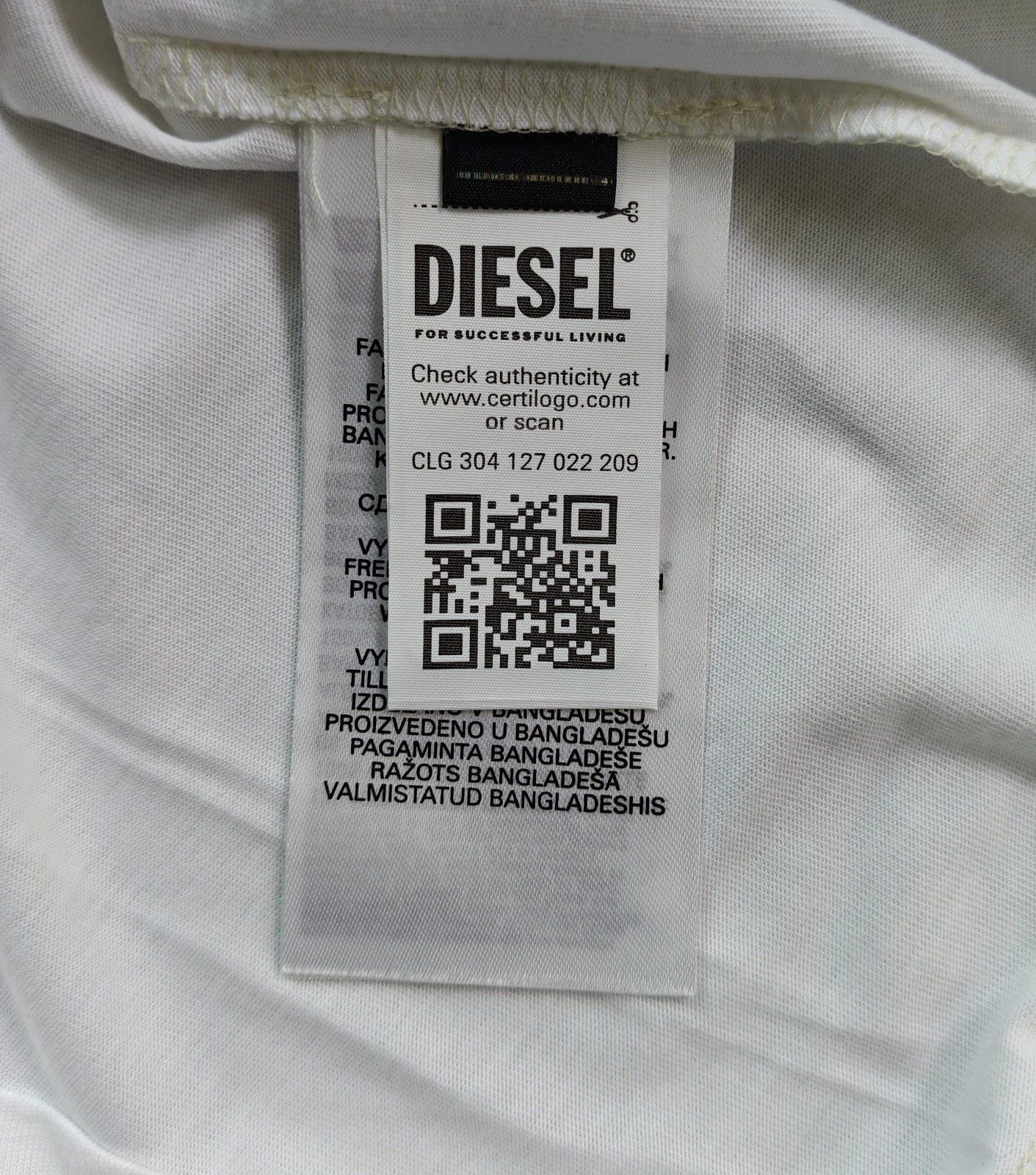 Diesel DIESEL White T-shirt T-Diegor-K75 T 4158 Size US M / EU 48-50 / 2 - 6 Thumbnail