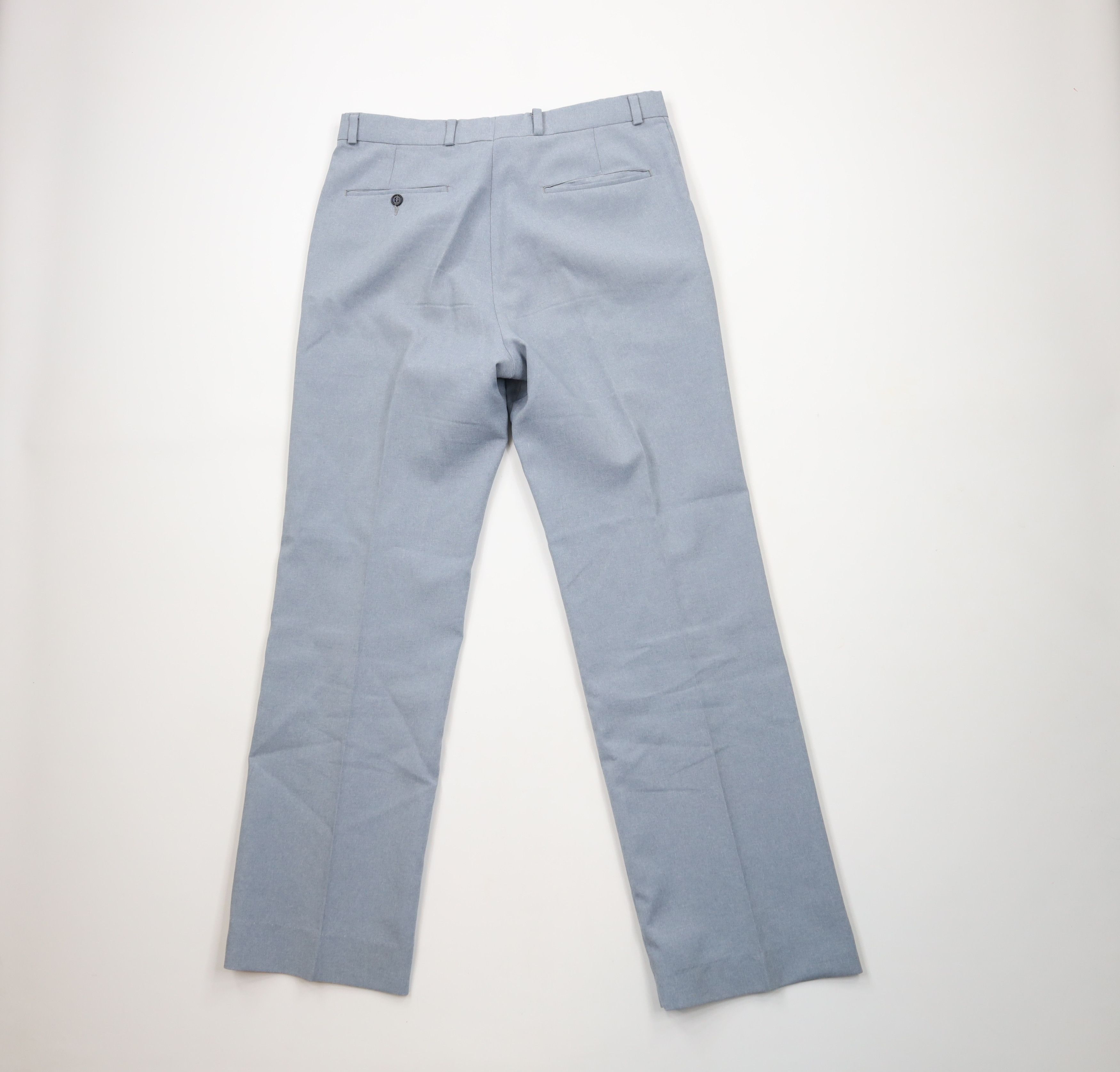 Vintage Vintage 70s Streetwear Knit Wide Leg Chino Pants Blue USA Size US 32 / EU 48 - 6 Thumbnail