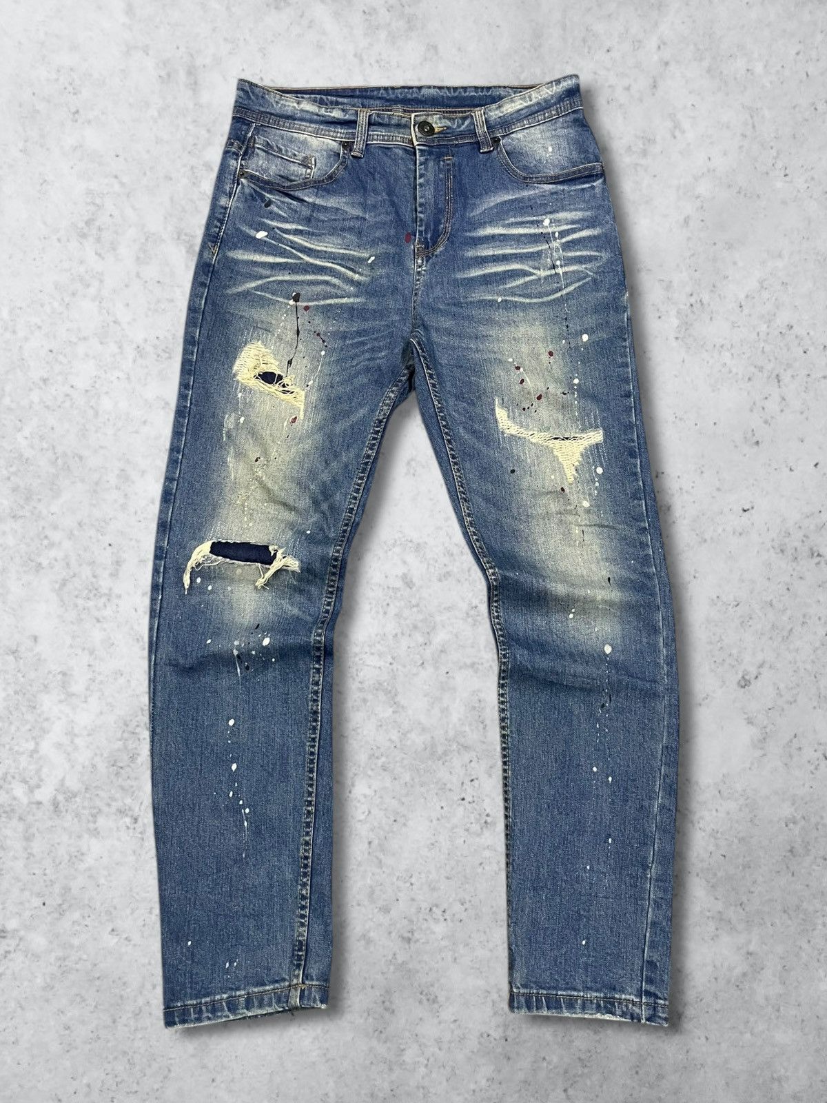 Amiri Vintage Japanese Paint Splat Sashiko Patch High Rise Jeans Size 30" / US 8 / IT 44 - 5 Thumbnail