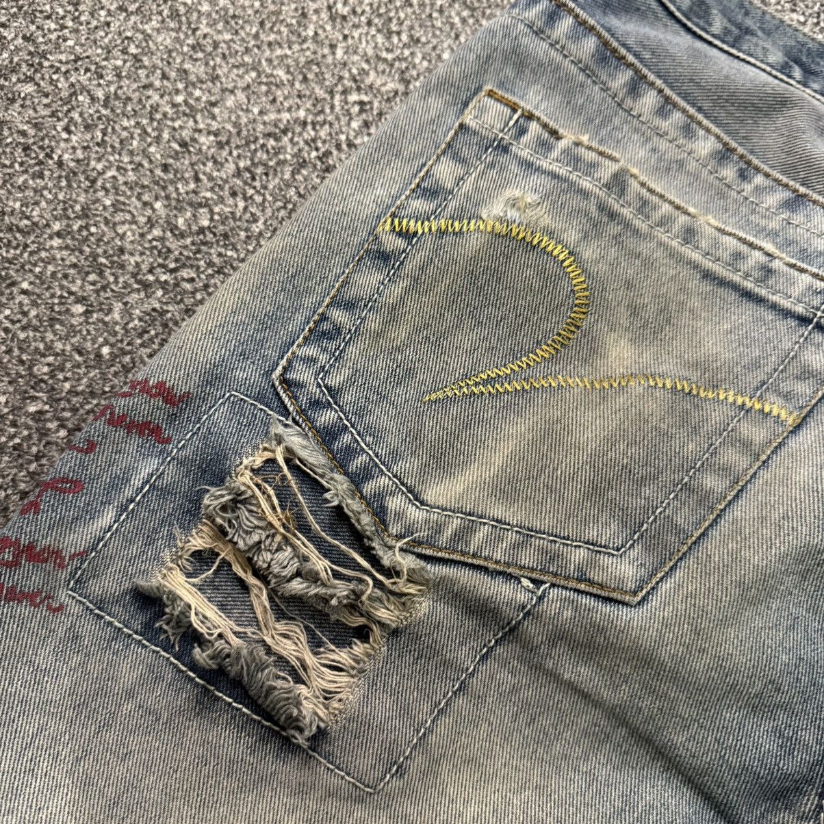 Affliction 🔥 Archival Urban Tribe Distressed Thrashed Punk Jeans Size US 30 / EU 46 - 12 Thumbnail
