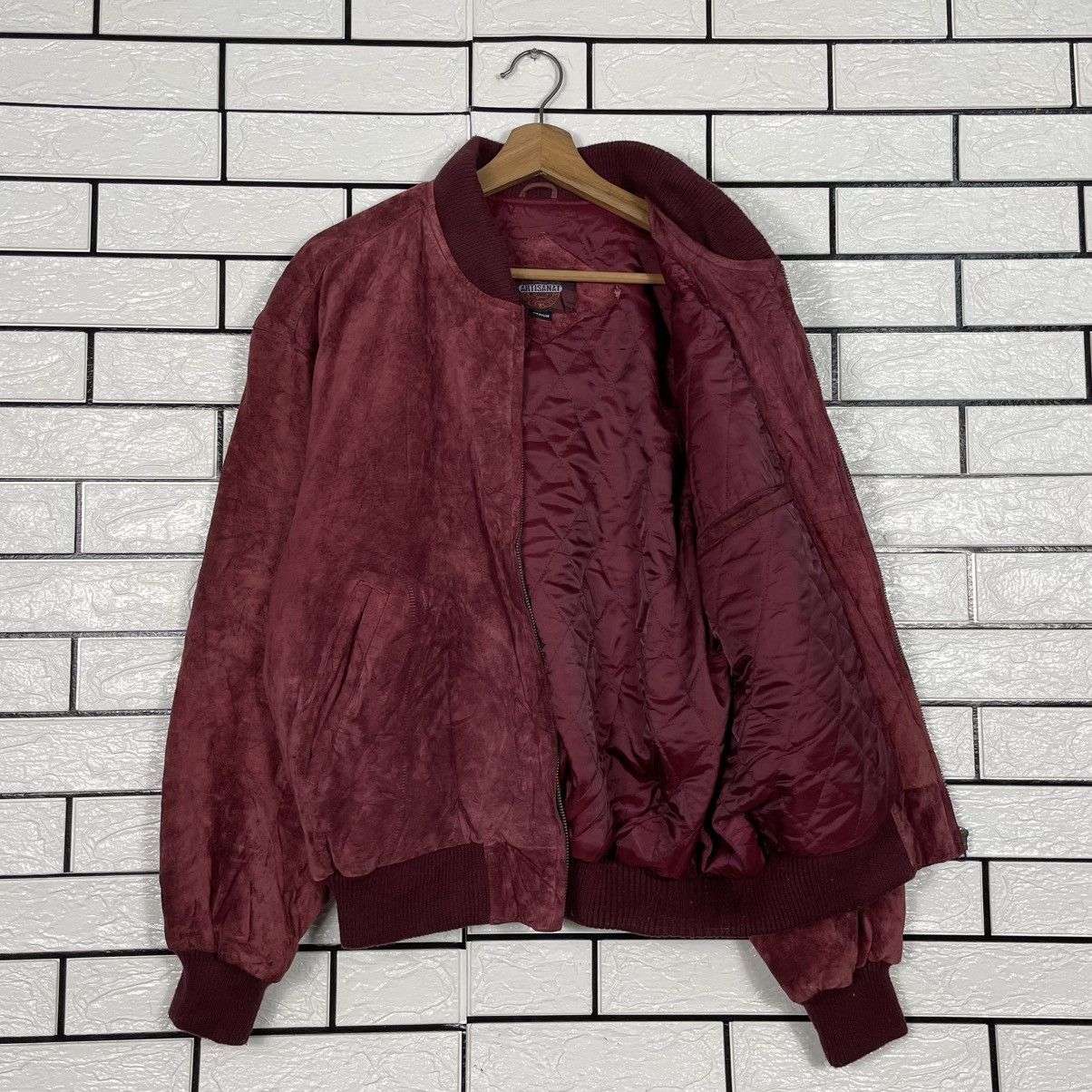 Other Artisanat Maroon Leather Bomber Jacket Size US M / EU 48-50 / 2 - 9 Thumbnail