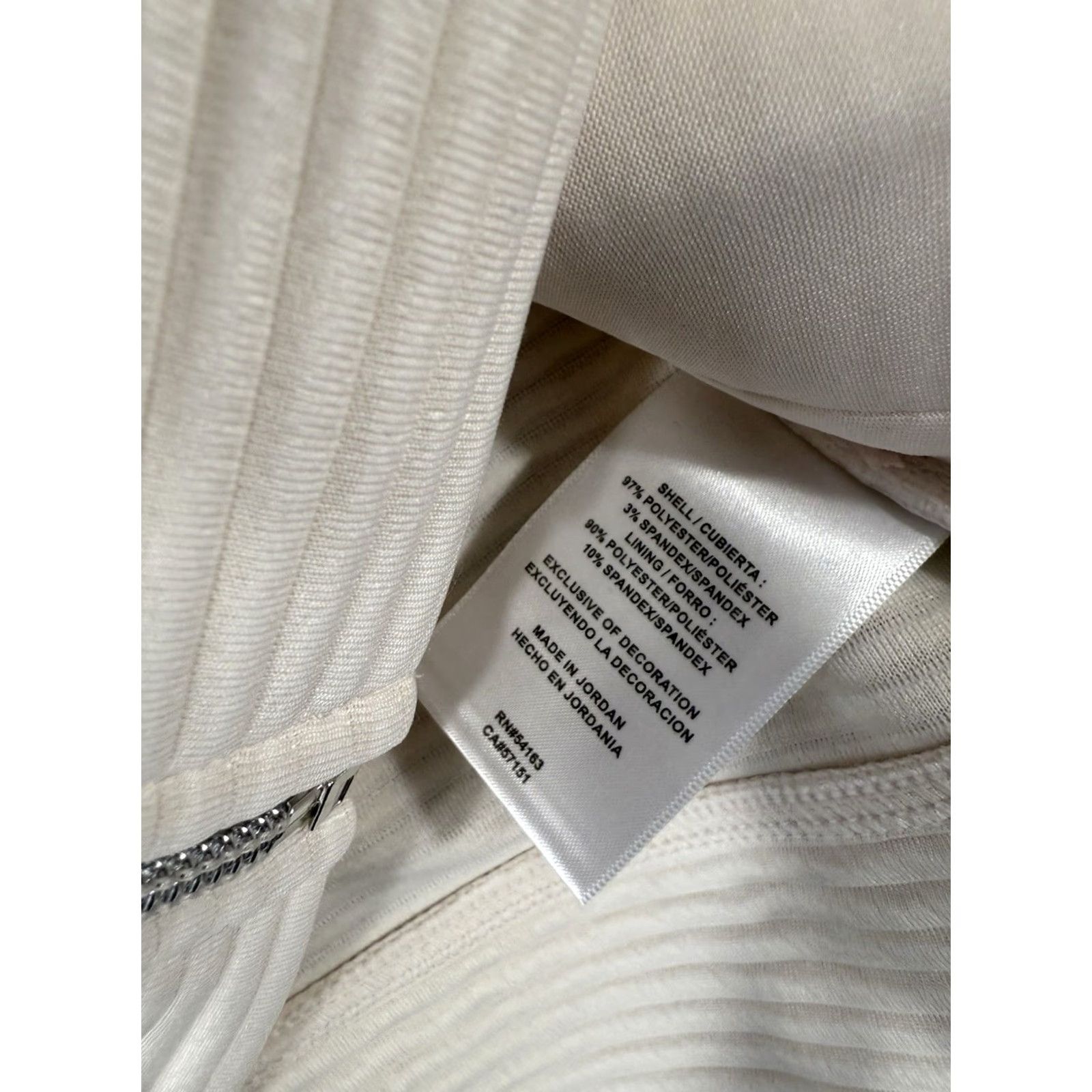 DKNY DKNY Ottoman Full Zip Hoodie Sweatshirt Women Size L Sand Ivory Pink Ribbed NWT Size L / US 10 / IT 46 - 7 Thumbnail