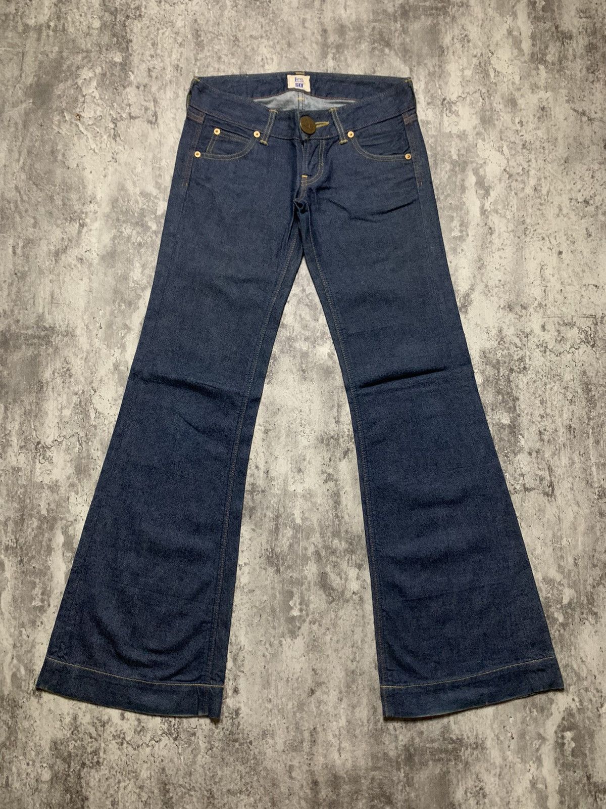 Hysteric Glamour Y2K Lee x Sly Japanese Super Flare Deep Indigo Raw Denim Size 26" / US 2 / IT 38 - 2 Thumbnail