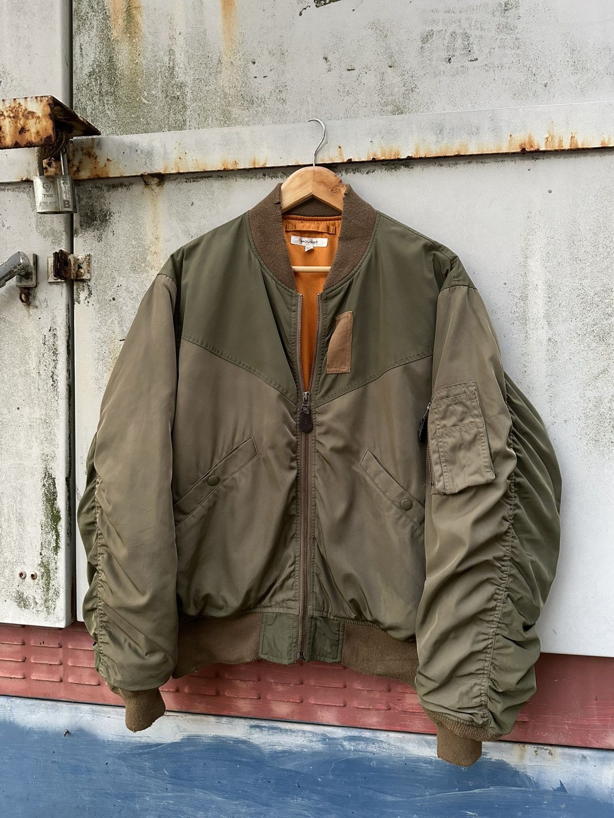 MOUSSY 👹Moussy MA-1 Distressed Green Bomber Jacket Size US M / EU 48-50 / 2 - 2 Thumbnail