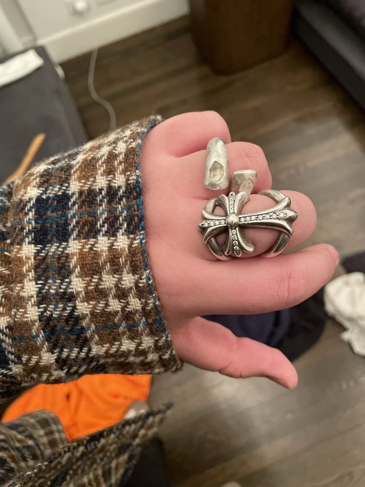 Chrome Hearts Chrome Hearts Diamond Infinity Cross Ring | Grailed
