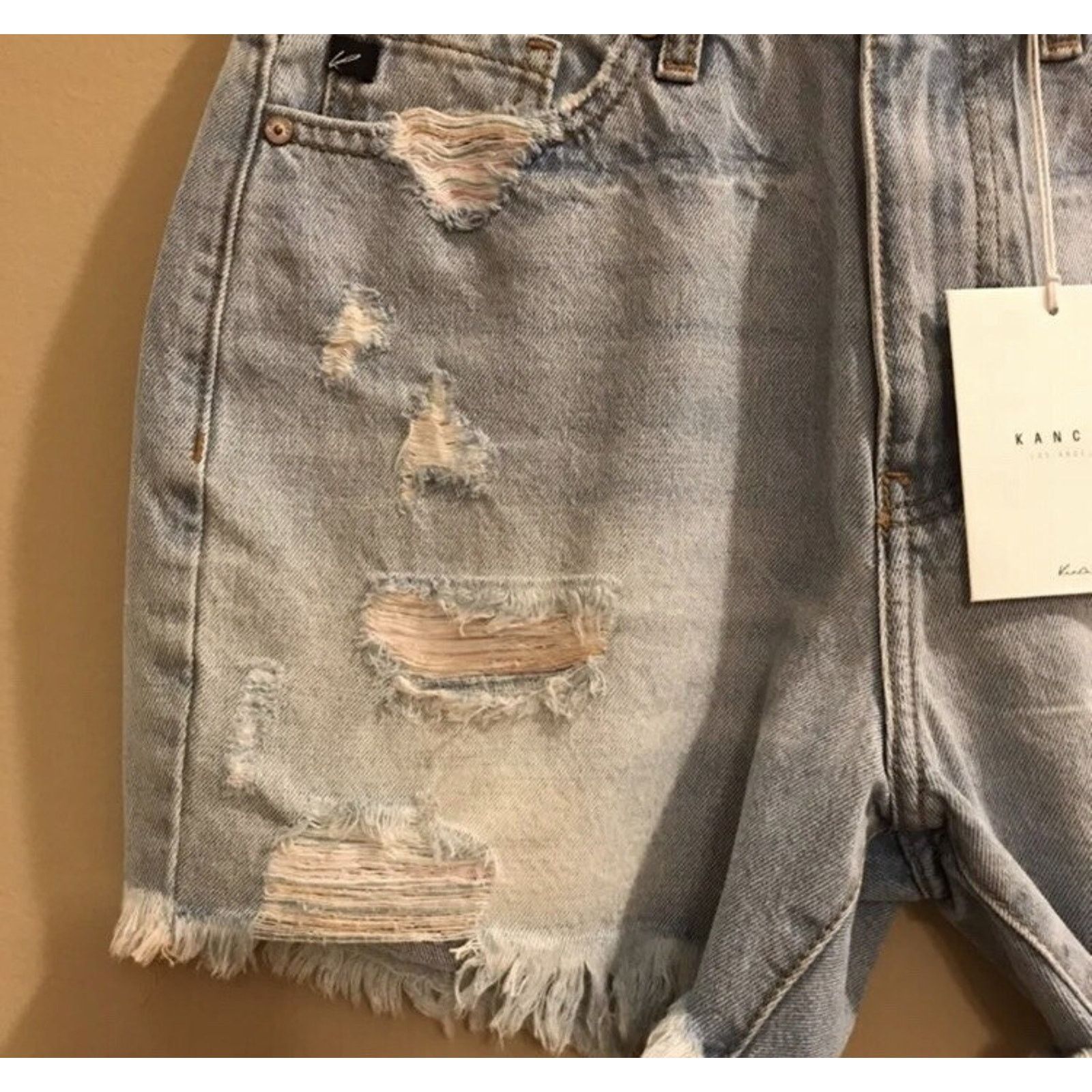 Kancan USA KanCan Ultra High Rise Denim Jean Cutoff Shorts NWT Size 26" / US 2 / IT 38 - 2 Thumbnail