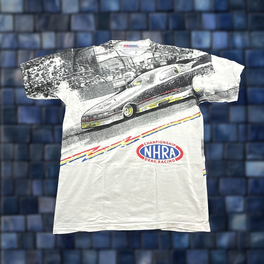 Vintage VINTAGE NHRA AOP Drag Racing T Shirt Sport Services White XL USA Mens, T-Shirt, Vintage 1990s, Single Stitch, X L Size US XL / EU 56 / 4 - 1 Thumbnail