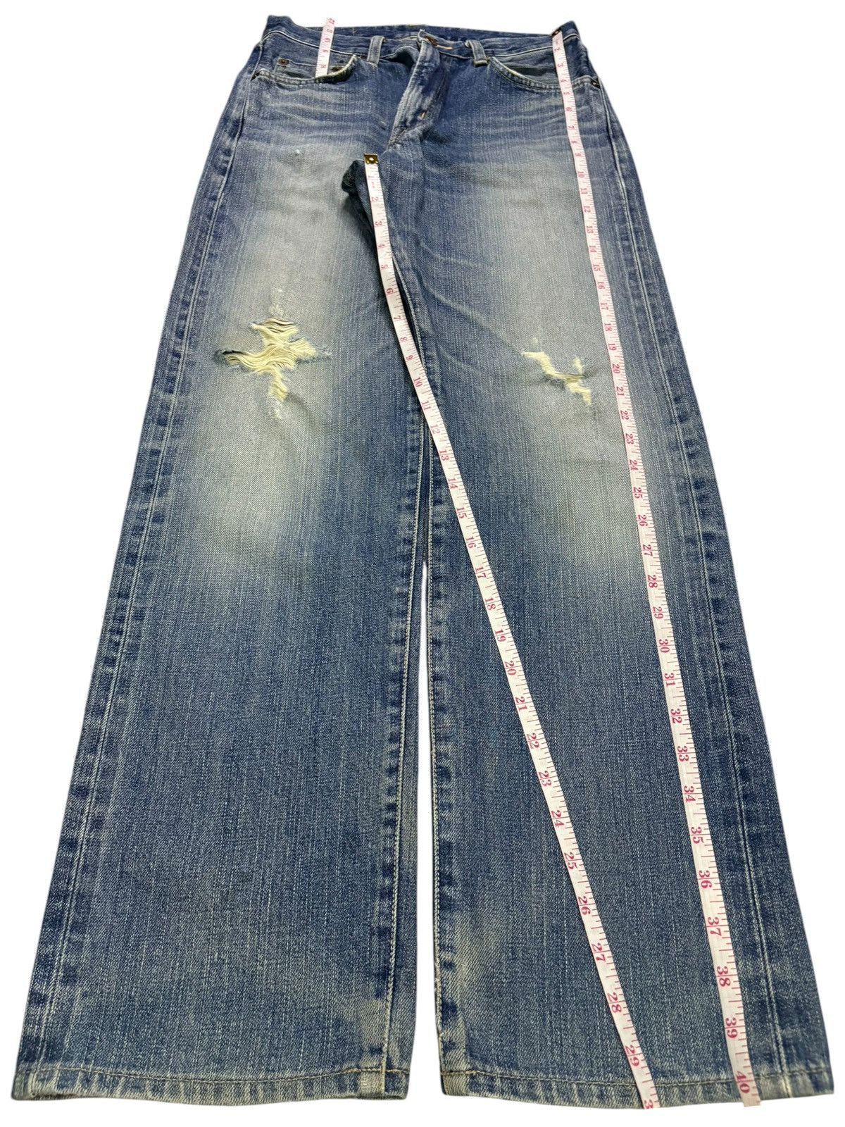 Edwin Vintage Edwin 505XX Selvedge Distressed Loose Jeans Size US 28 / EU 44 - 14 Thumbnail