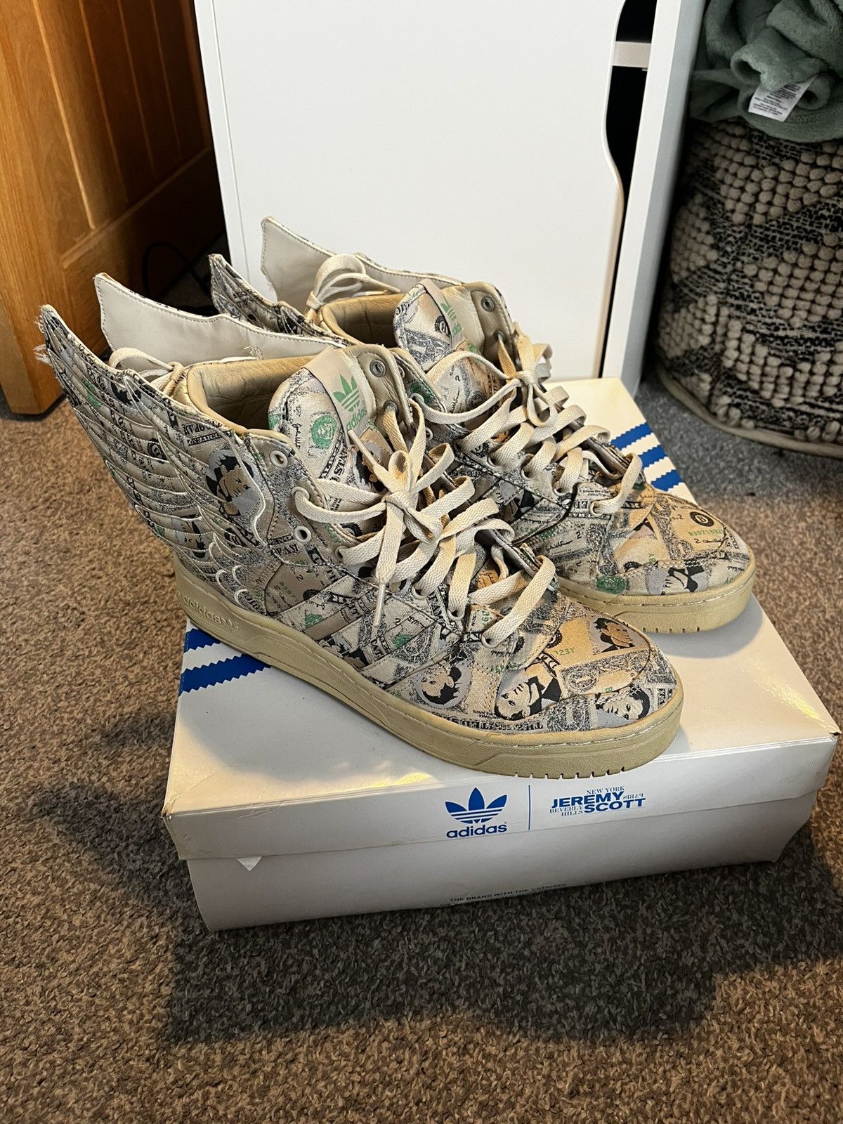 adidas gazelle silver green womens adidas Men's JS Money Superstar Sneakers 8.5