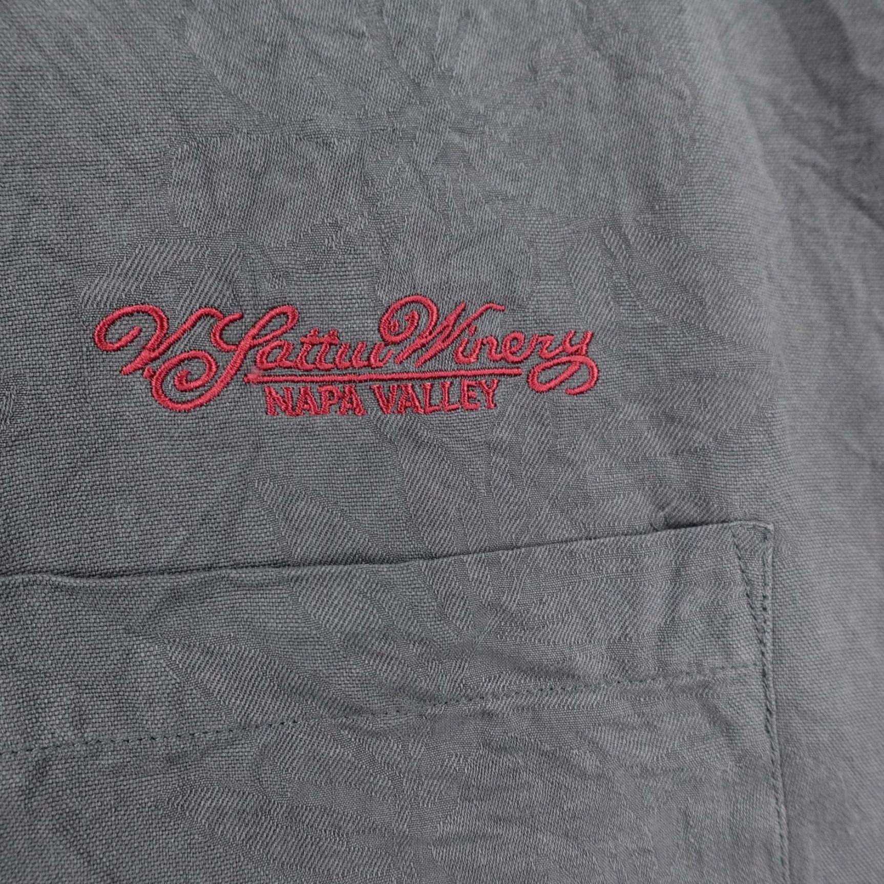 Tommy Bahama TOMMY BAHAMA Shirt Mens 3XL Gray Silk Embroidered V Sattui Winery Tropical Beach Classic Button-Up Size US XXL / EU 58 / 5 - 4 Thumbnail