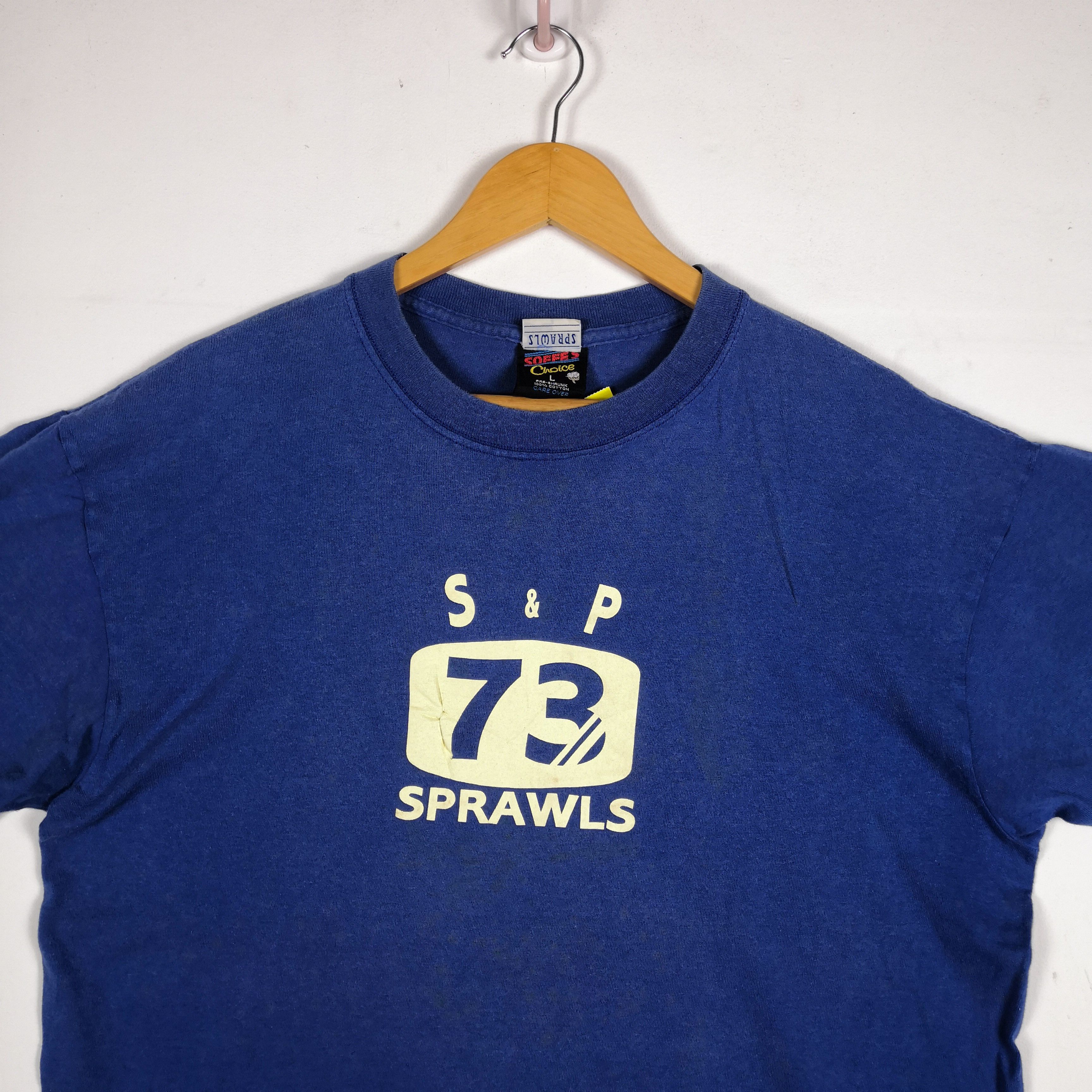 Vintage Vintage S & P 73 Sprawls T-Shirt Racing Crewneck Tees Size US L / EU 52-54 / 3 - 2 Thumbnail