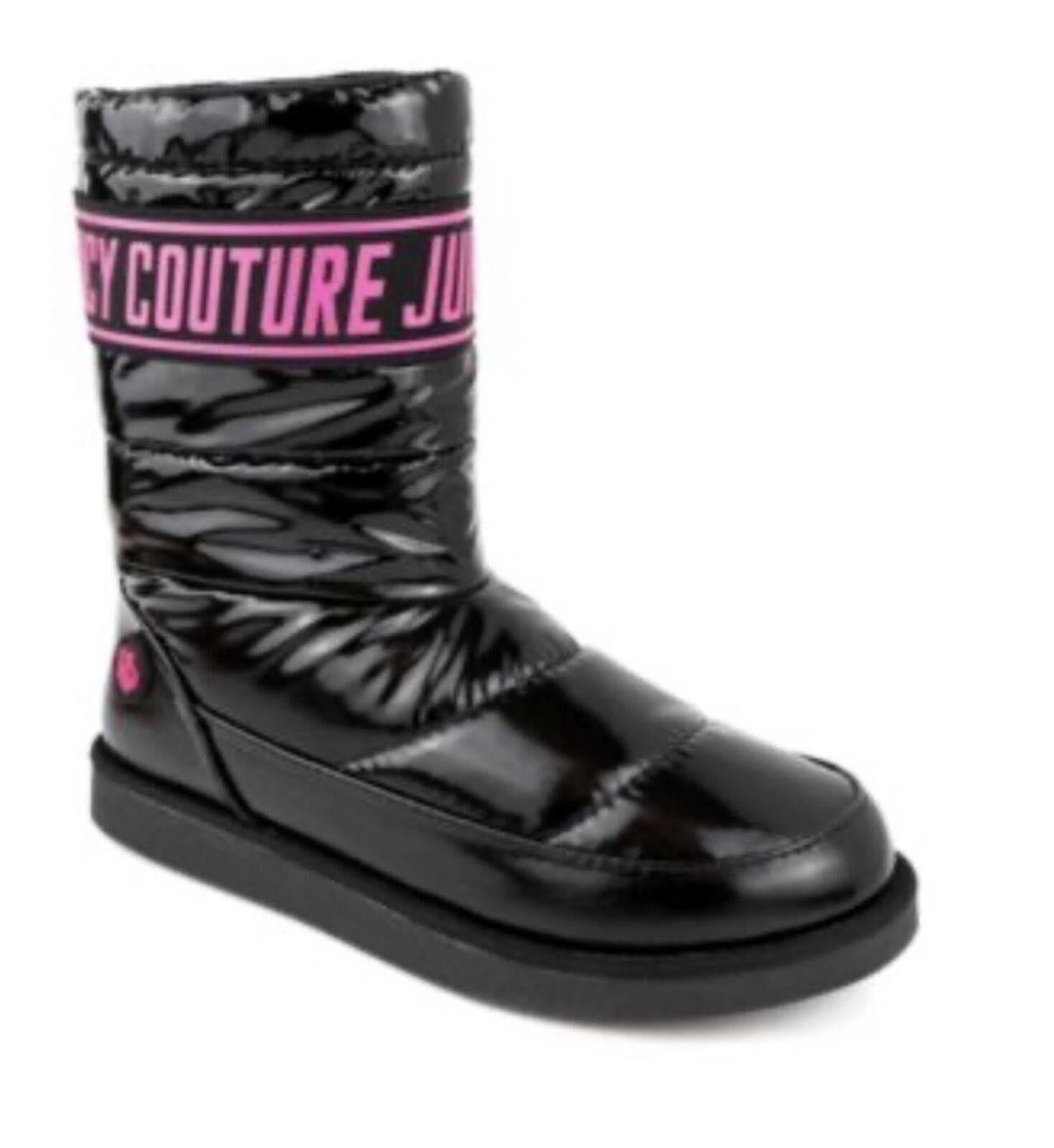 Juicy Couture Jeans (Juicy Couture) Shiny Black Boots with Pink Logos Size US 6 / IT 36 - 3 Thumbnail