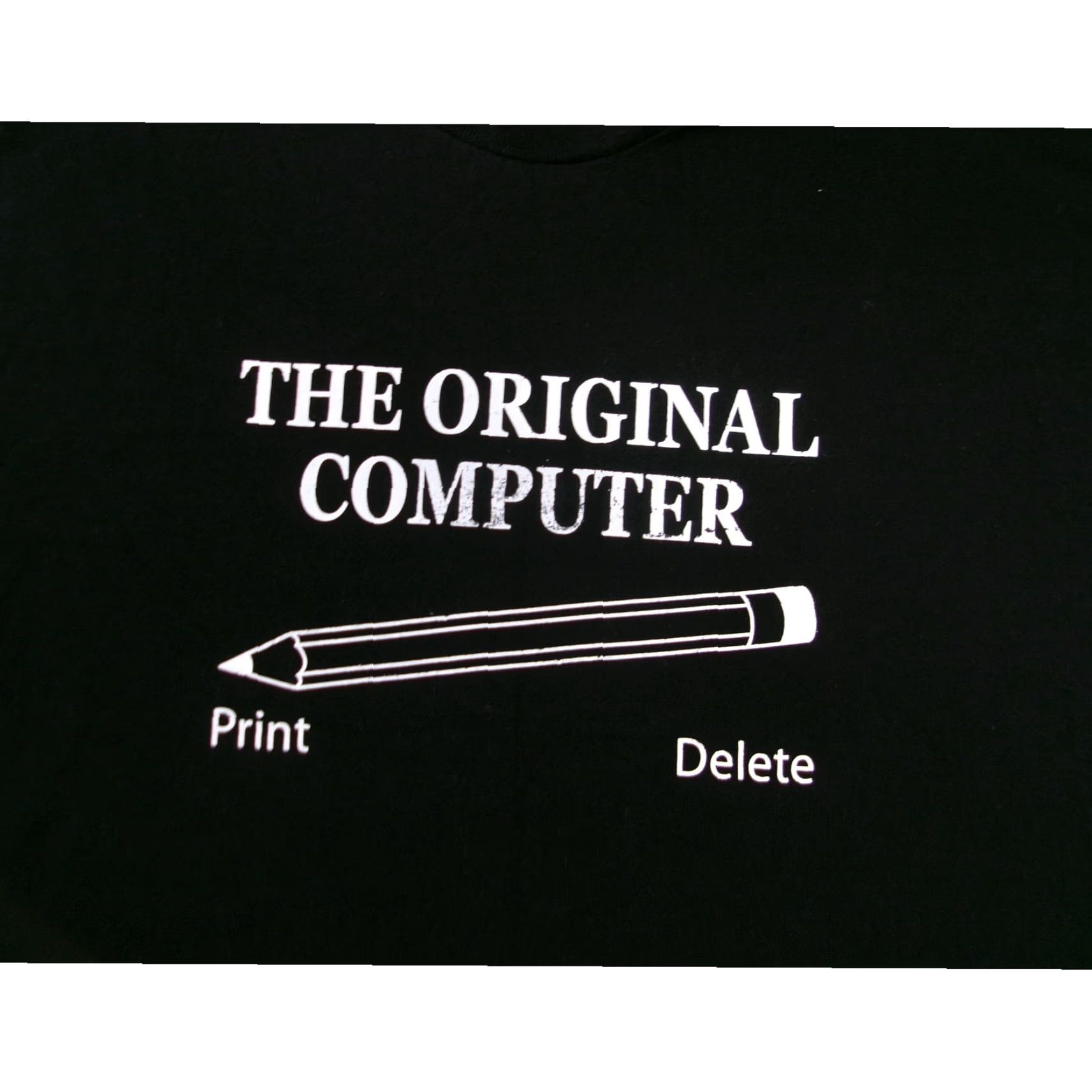 Vintage VINTAGE Bayside Men's T-Shirt Small Tall Black Graphic Print USA Retro Nerd Geek Funny Short Sleeve Cotton 2010s Mens Size US L / EU 52-54 / 3 - 2 Thumbnail