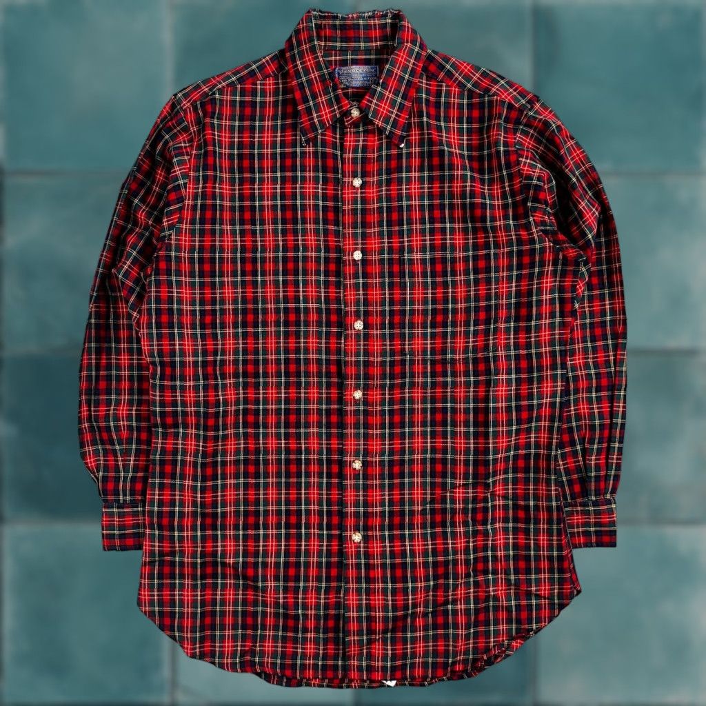 Pendleton VINTAGE Pendleton Shirt Mens M Wool Plaid Flannel USA Button 70s Red Size US M / EU 48-50 / 2 - 1 Thumbnail