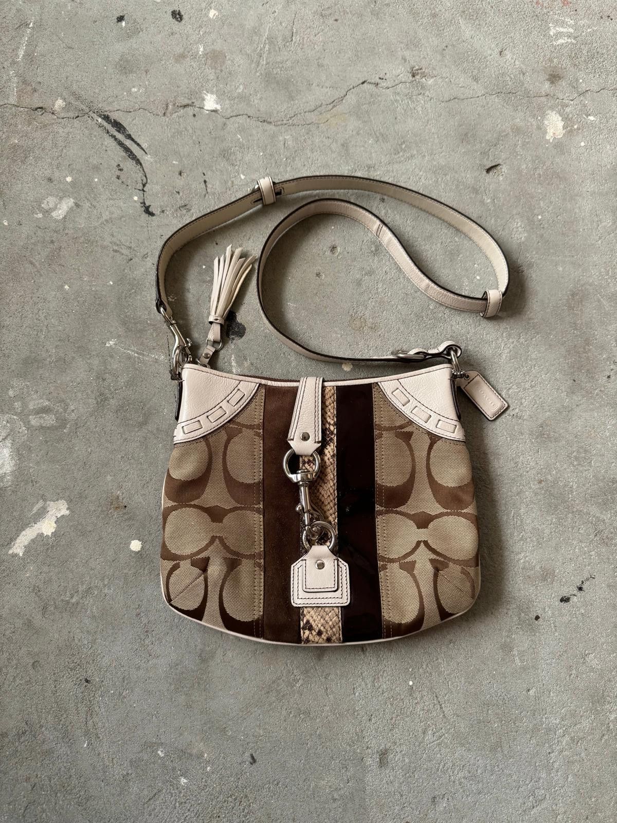 Coach Coach 2Way Signature Python Stripe Hand Bag Size ONE SIZE - 1 Thumbnail