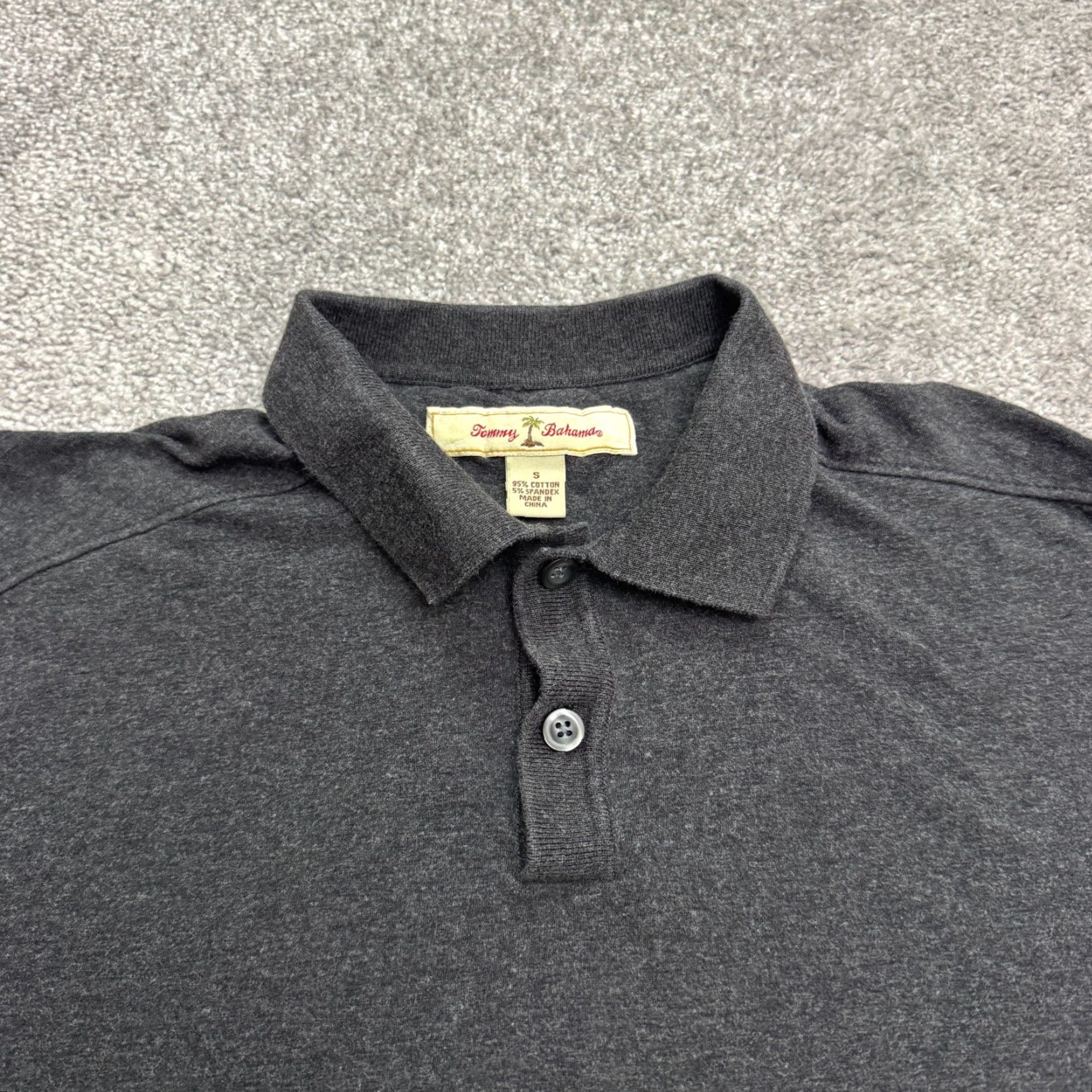 Tommy Bahama Tommy Bahama Polo Shirt Men’s Small Heathered Dark Gray Cotton Blend Long Sleeve Casual Shirt Holiday, Golf, Preppy, Classic, coastal Mens Small Gray Size US S / EU 44-46 / 1 - 3 Thumbnail