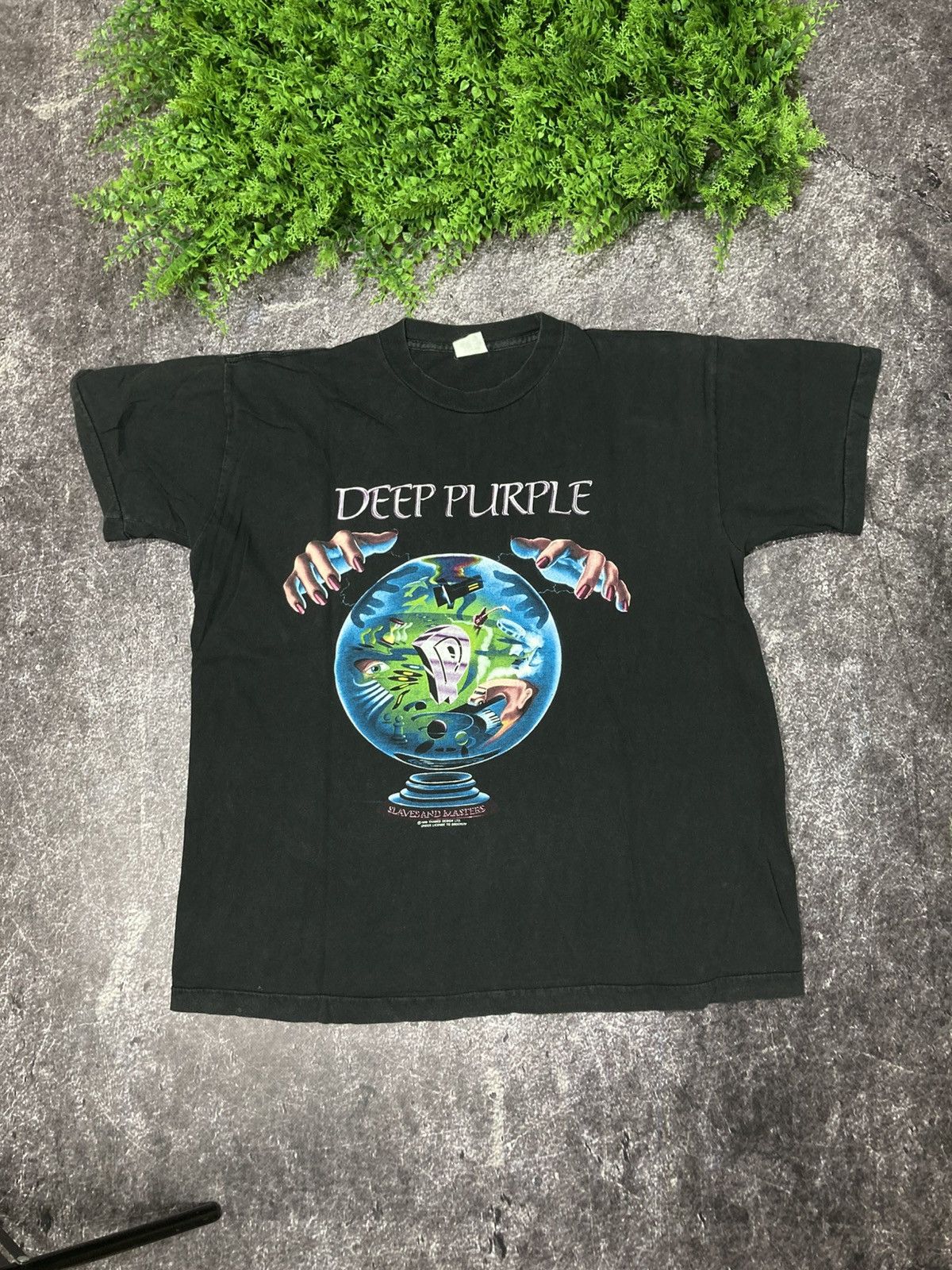 Vintage 1990 Deep Purple Heavy Metal Slaves And Masters Tee - www 