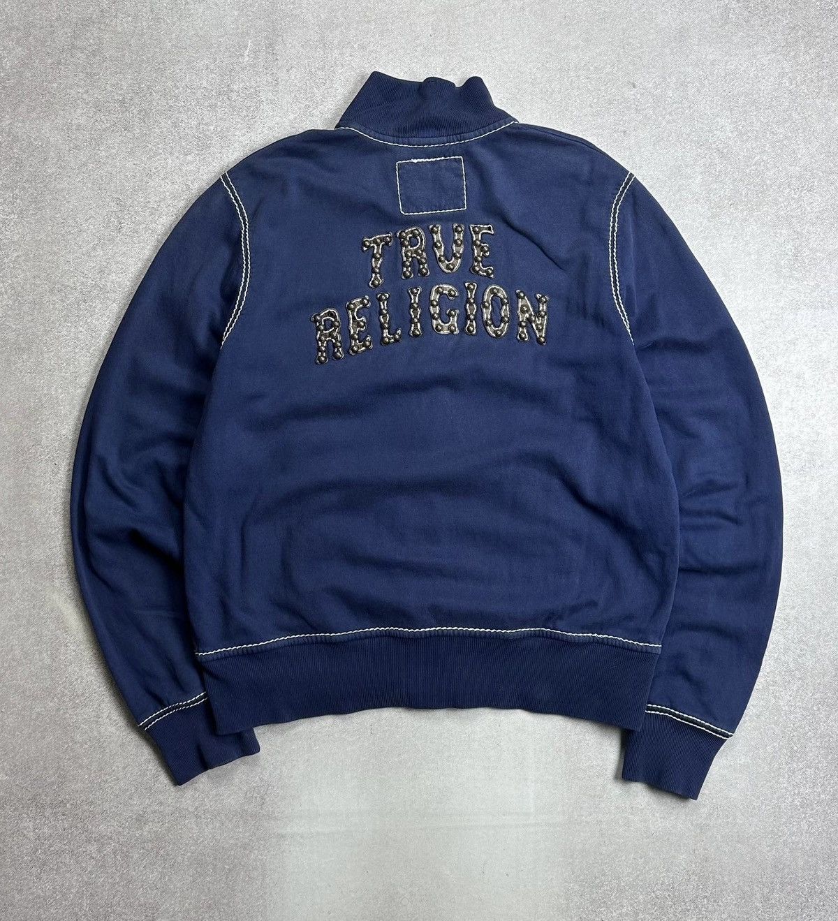 True Religion Vintage True Religion Big Logo Spellout Bomber Jacket XXL Size US XXL / EU 58 / 5 - 1 Thumbnail