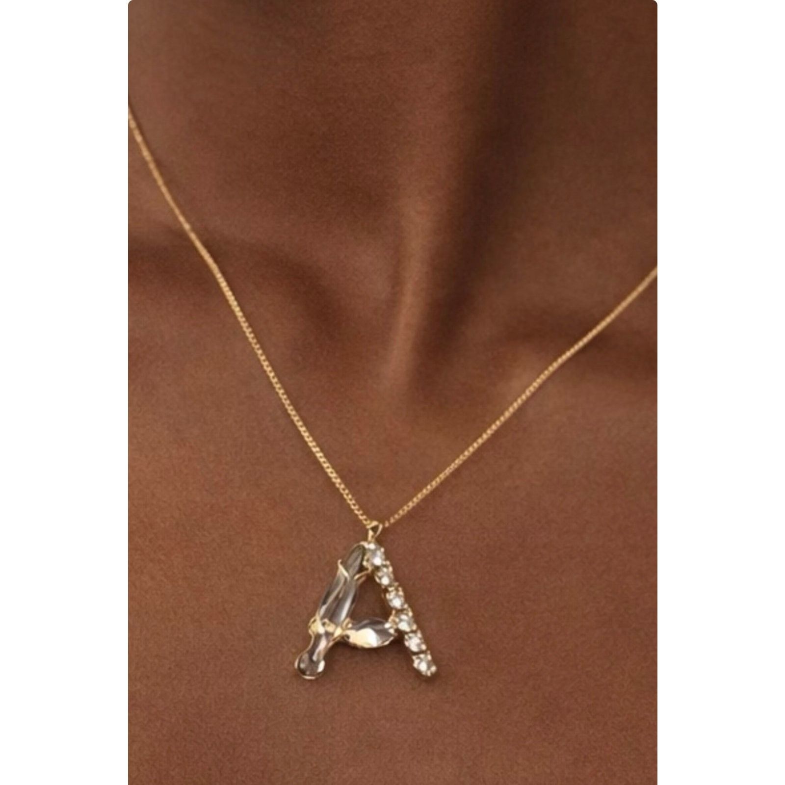 Other Vintage Sorrelli Gold Tone Rhinestone A Initial Necklace 16" Size ONE SIZE - 1 Thumbnail