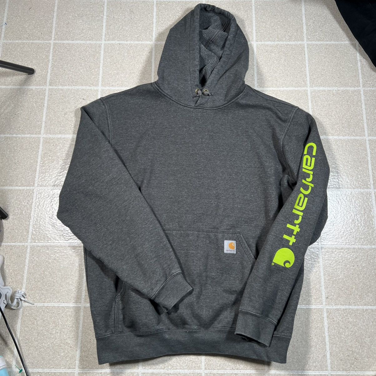 Carhartt Carbon Heather Carhartt Loose Fit Logo Sleeve Graphic Hoodie Size US L / EU 52-54 / 3 - 1 Thumbnail