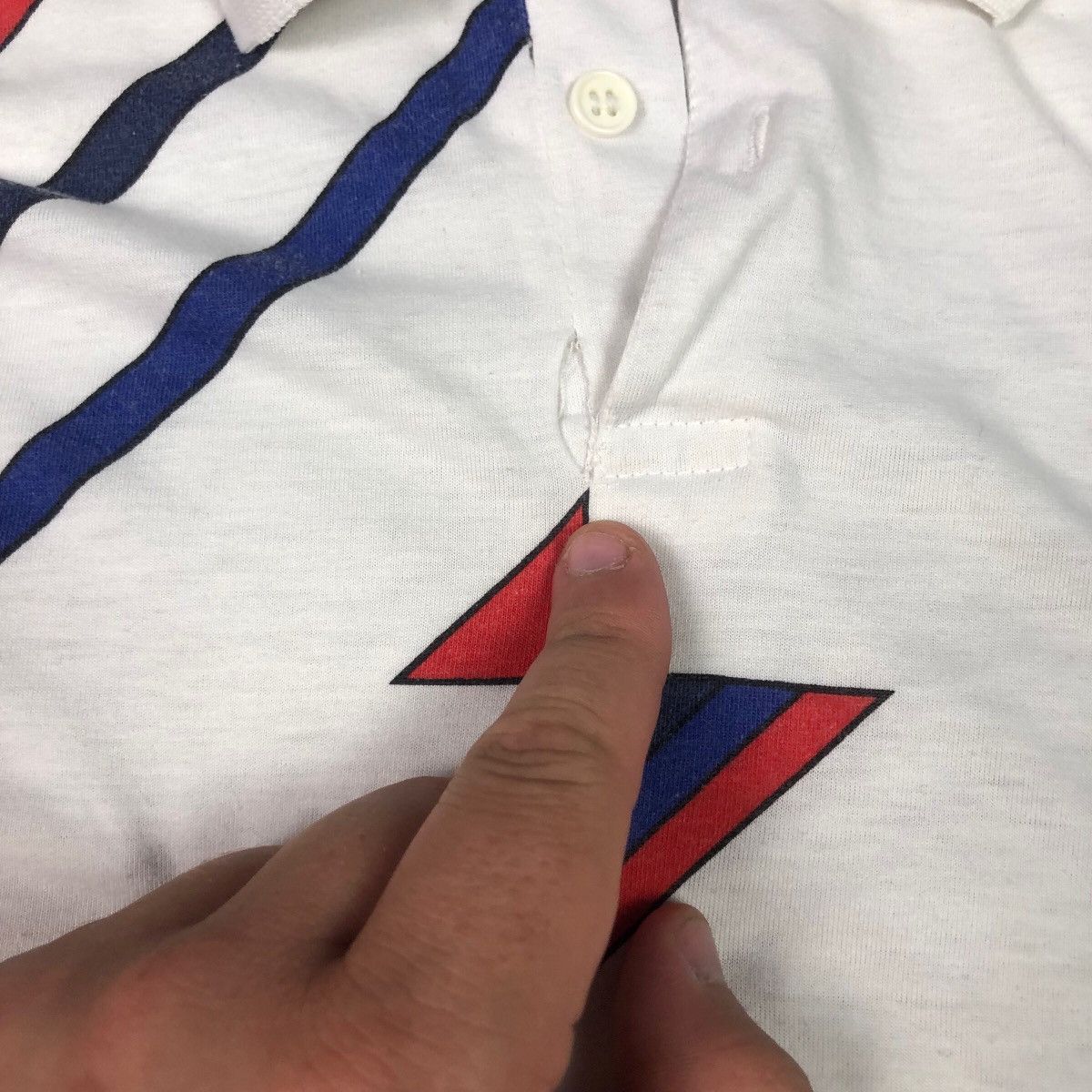 Adidas × Vintage Vintage Adidas Logo Button Polo White Red Blue Shirt Adult M Size US M / EU 48-50 / 2 - 3 Thumbnail