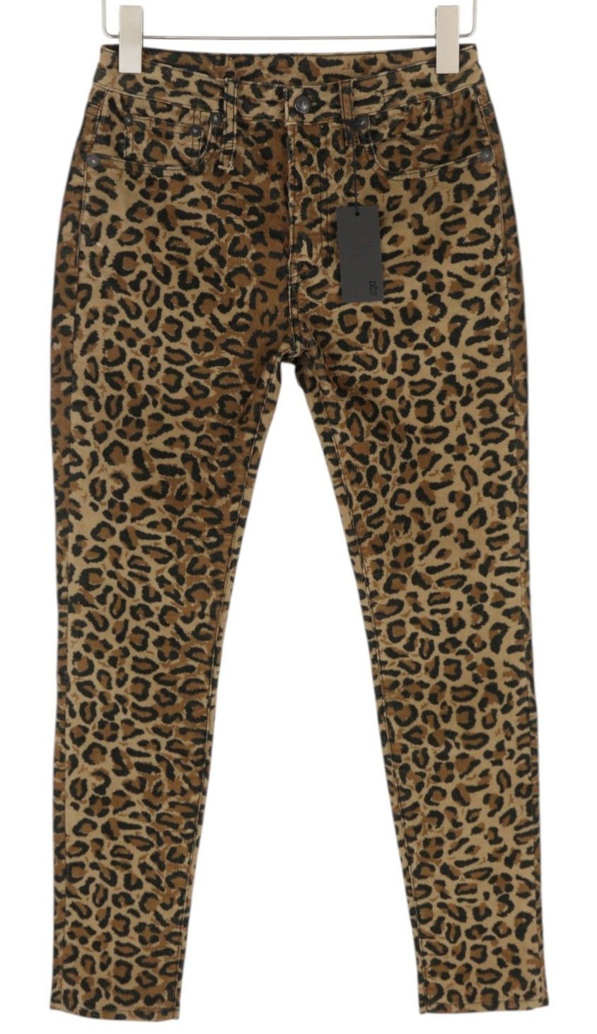 R13 ALISON SKINNY 27 Tan Leopard High Rise Corduroy 85778 Size 27" / US 4 / IT 40 - 1 Thumbnail