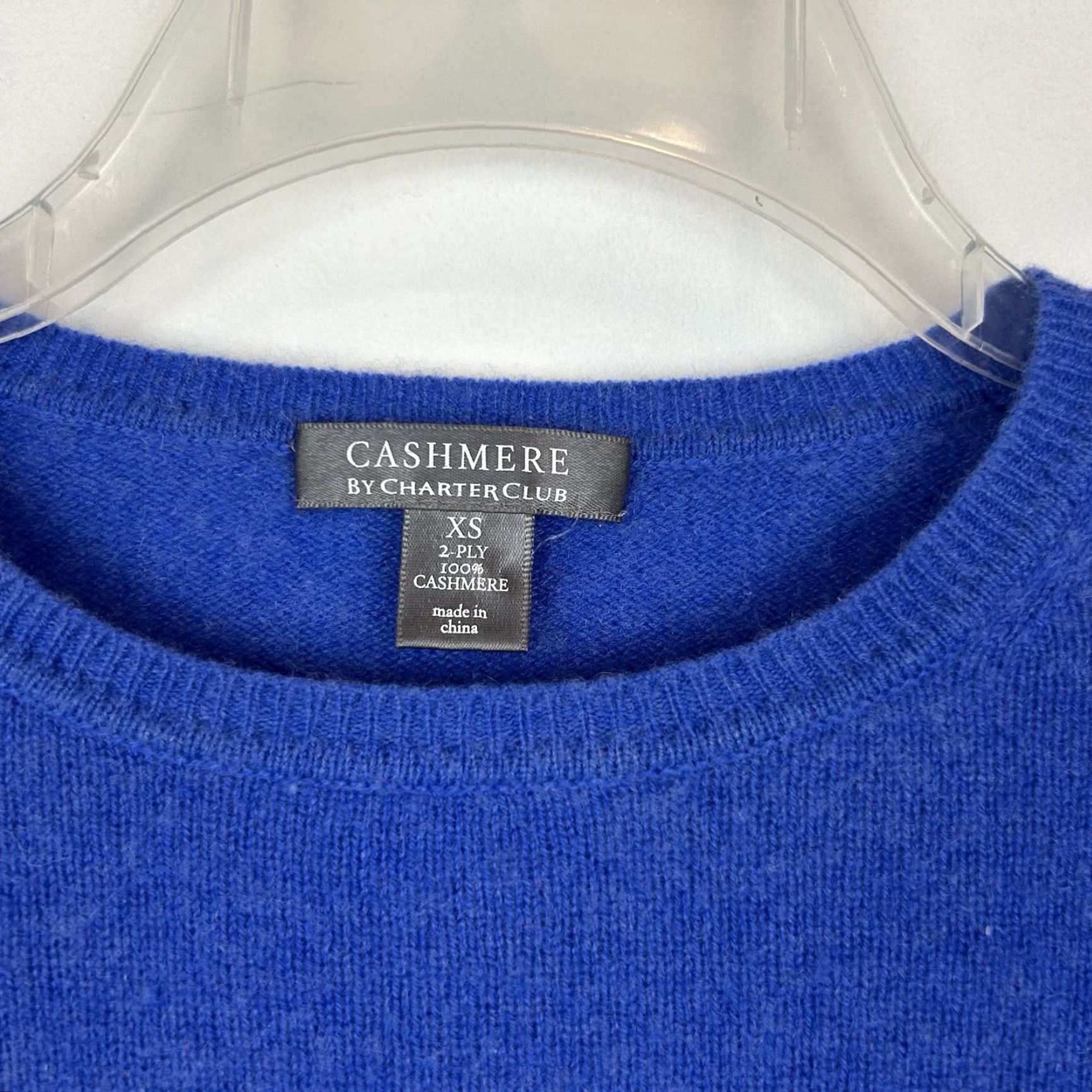 Charter Club Charter Club Sweater Womens XS Crew Neck 100% Cashmere Blue Knit Pullover Regular Winter Ladies Size XS / US 0-2 / IT 36-38 - 3 Thumbnail