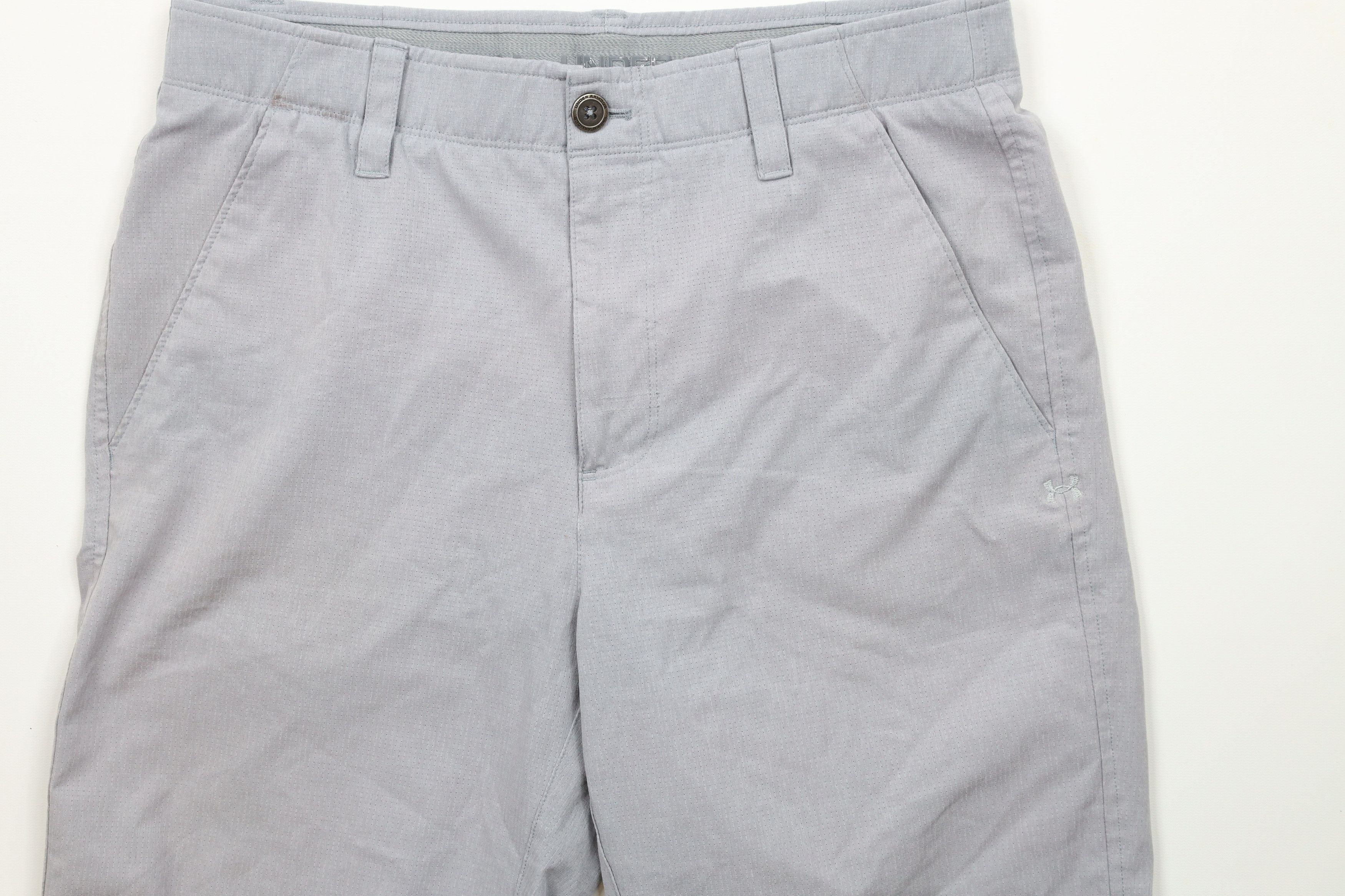 Under Armour × Vintage Under Armour Flat Front Golfing Golf Chino Shorts Gray Size US 30 / EU 46 - 3 Thumbnail