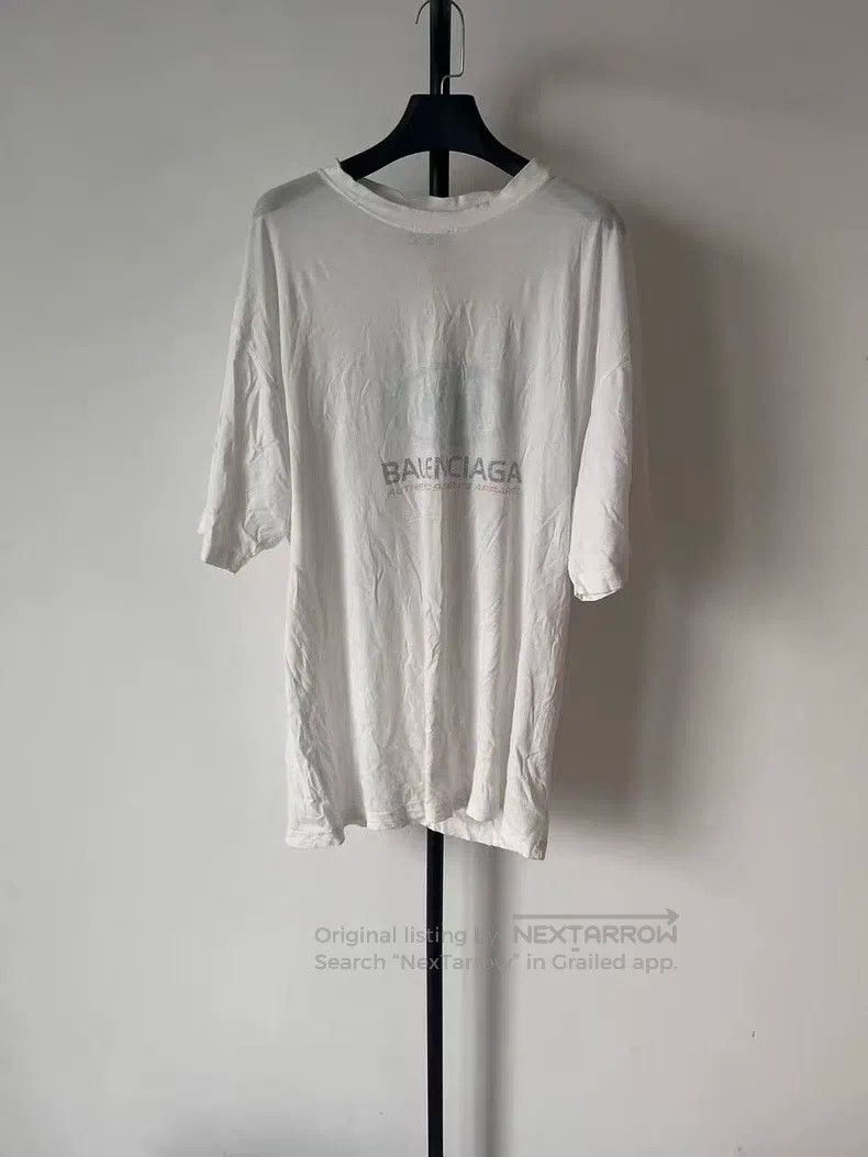 Balenciaga Balenciaga Distressed Blue Logo Letter Pattern Printed Rou Size US S / EU 44-46 / 1 - 1 Thumbnail