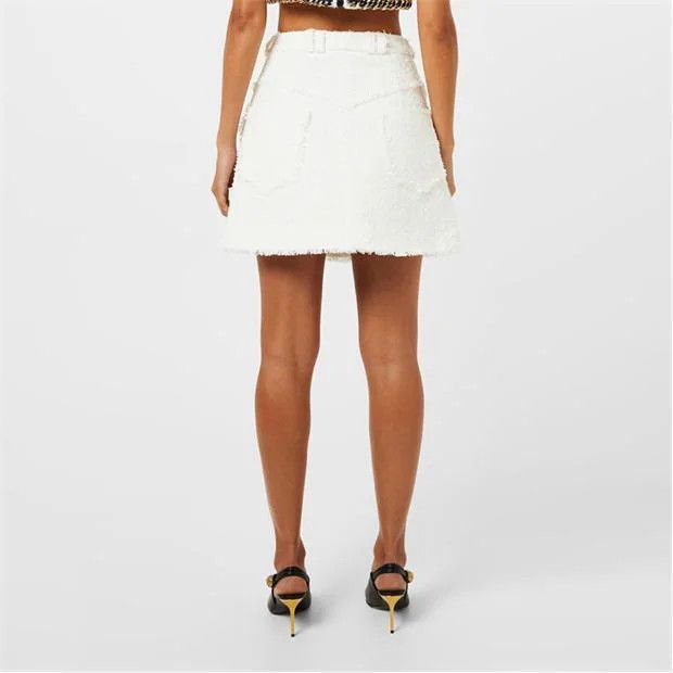 Balmain o1g2r1mq0924 Mini Skirt in Blanc Size 29" - 6 Thumbnail