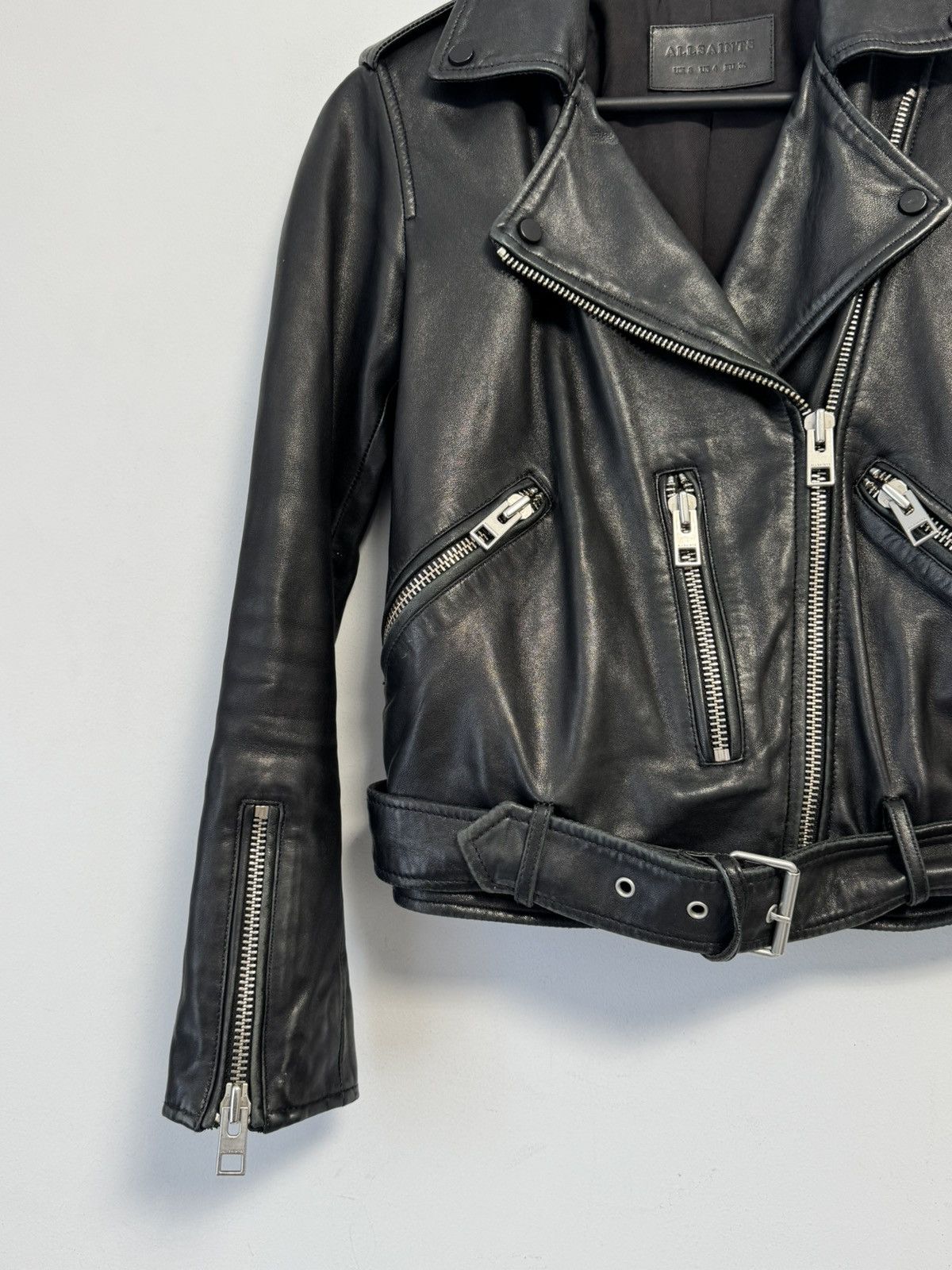 Allsaints ALLSAINTS Balfern Biker Jacket Black Motorcycle Short US 4 Size S / US 4 / IT 40 - 4 Thumbnail