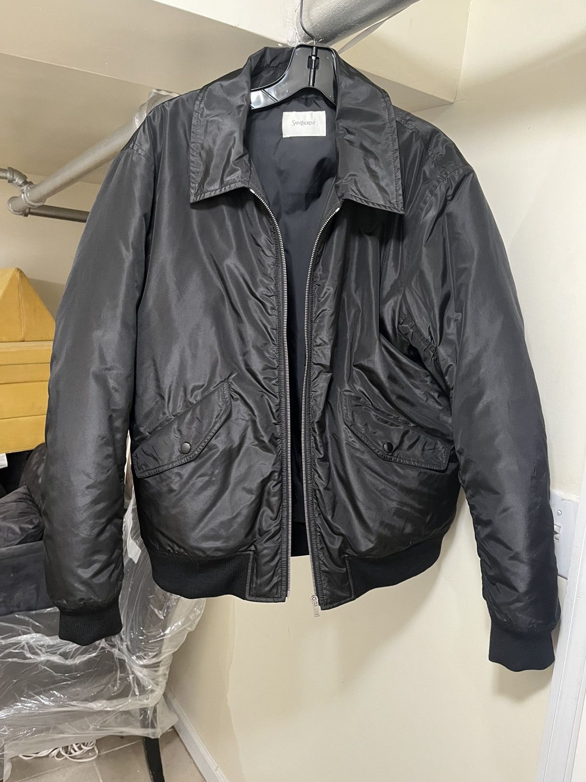 Saint Laurent Paris Taffeta Shirt-Collar Bomber Jacket Sz 52 Size US L / EU 52-54 / 3 - 1 Thumbnail