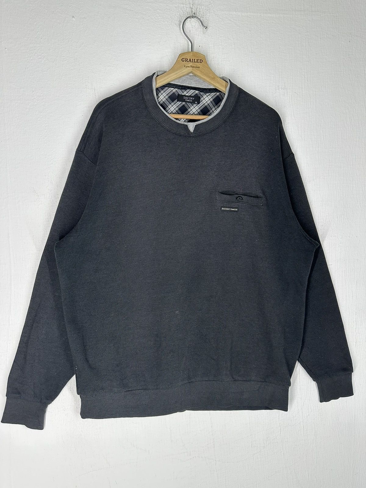 Japanese Brand × Y's × Yohji Yamamoto Vintage Y’sACCS Sacsny Faded Sweatshirt Size US L / EU 52-54 / 3 - 2 Thumbnail